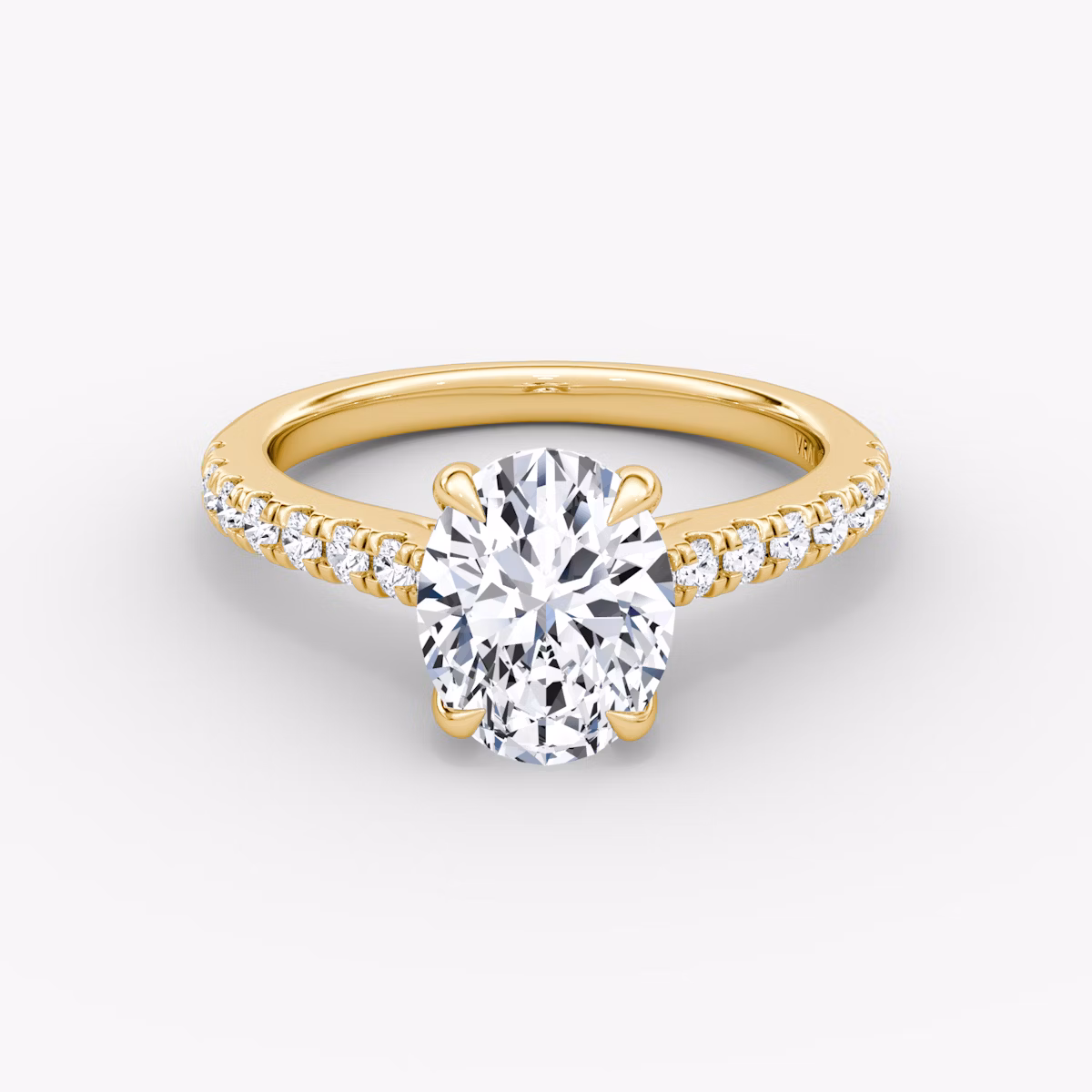 The Trellis Cathedral | Oval | 18k | Yellow Gold | bandAccent: Pavé | diamondOrientation: vertical | caratWeight: other