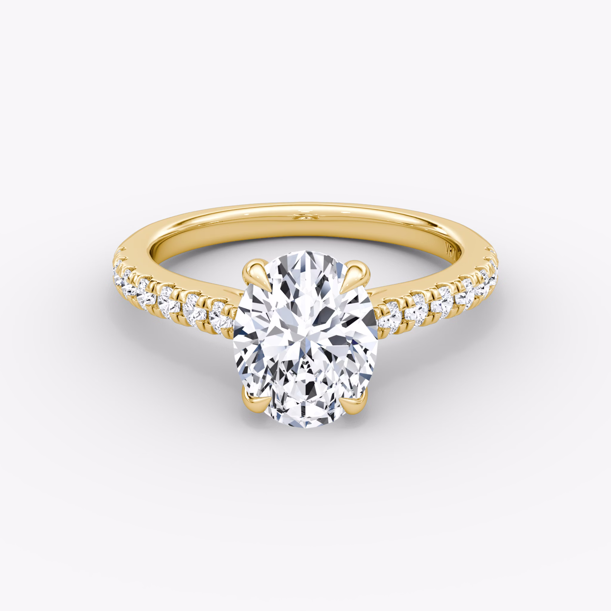 The Trellis Cathedral | Oval | 18k | Yellow Gold | bandAccent: Pavé | diamondOrientation: vertical | caratWeight: other