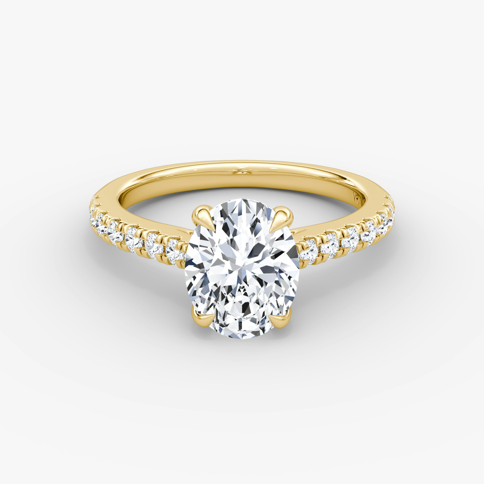 The Trellis Cathedral | Oval | 18k | Yellow Gold | bandAccent: Pavé | diamondOrientation: vertical | caratWeight: other