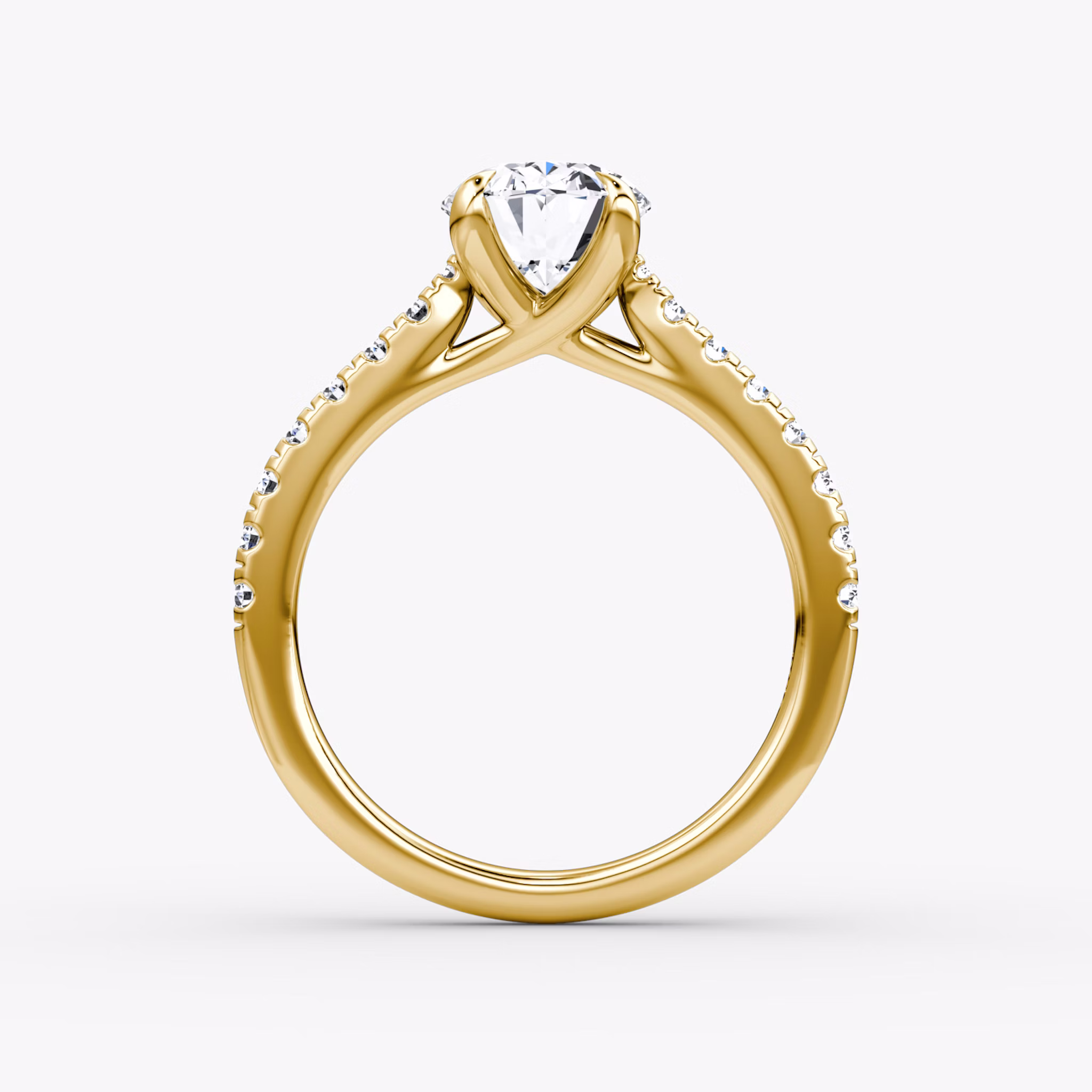 The Trellis Cathedral | Oval | 18k | Yellow Gold | bandAccent: Pavé | diamondOrientation: vertical | caratWeight: other