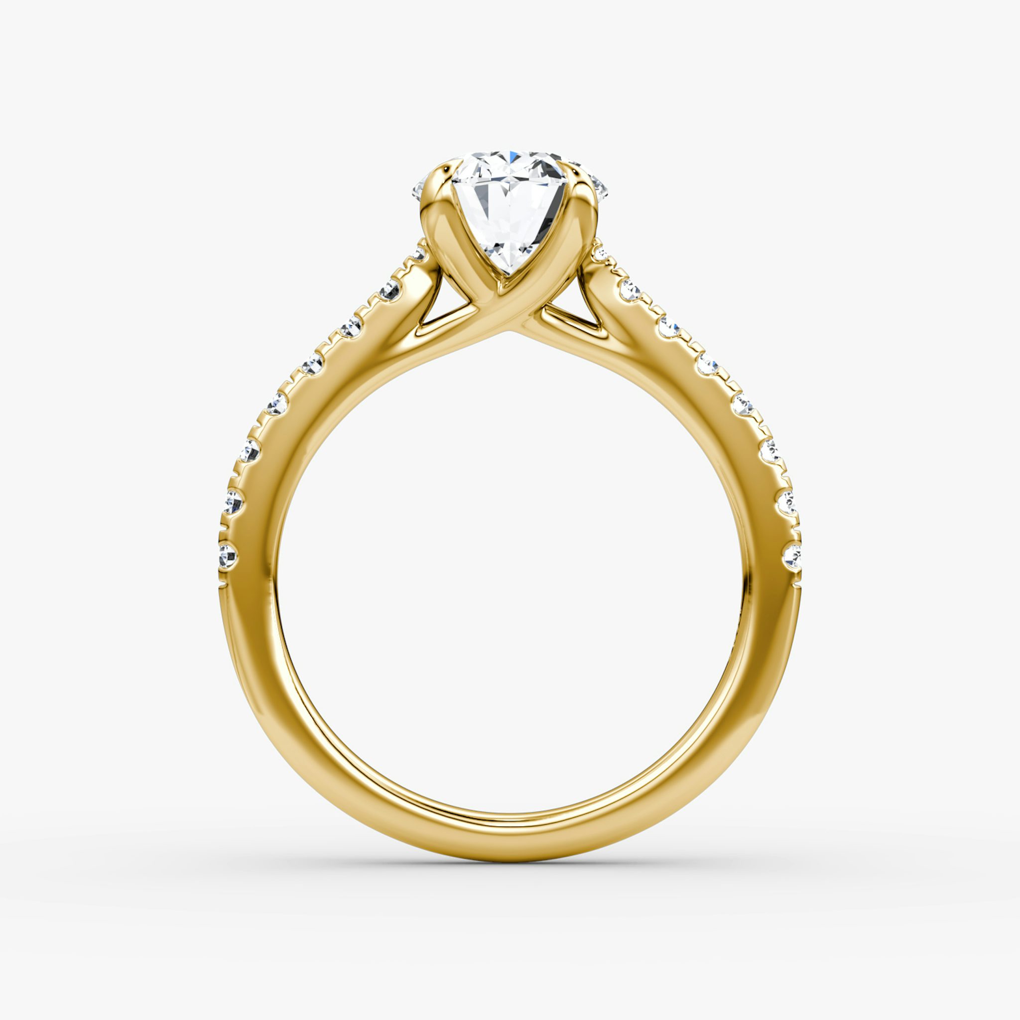The Trellis Cathedral | Oval | 18k | Yellow Gold | bandAccent: Pavé | diamondOrientation: vertical | caratWeight: other