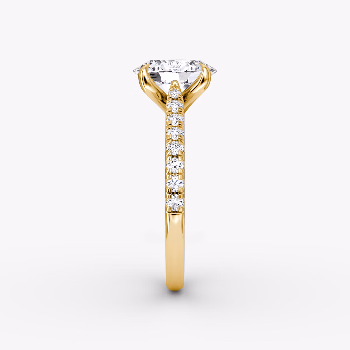 The Trellis Cathedral | Oval | 18k | Yellow Gold | bandAccent: Pavé | diamondOrientation: vertical | caratWeight: other