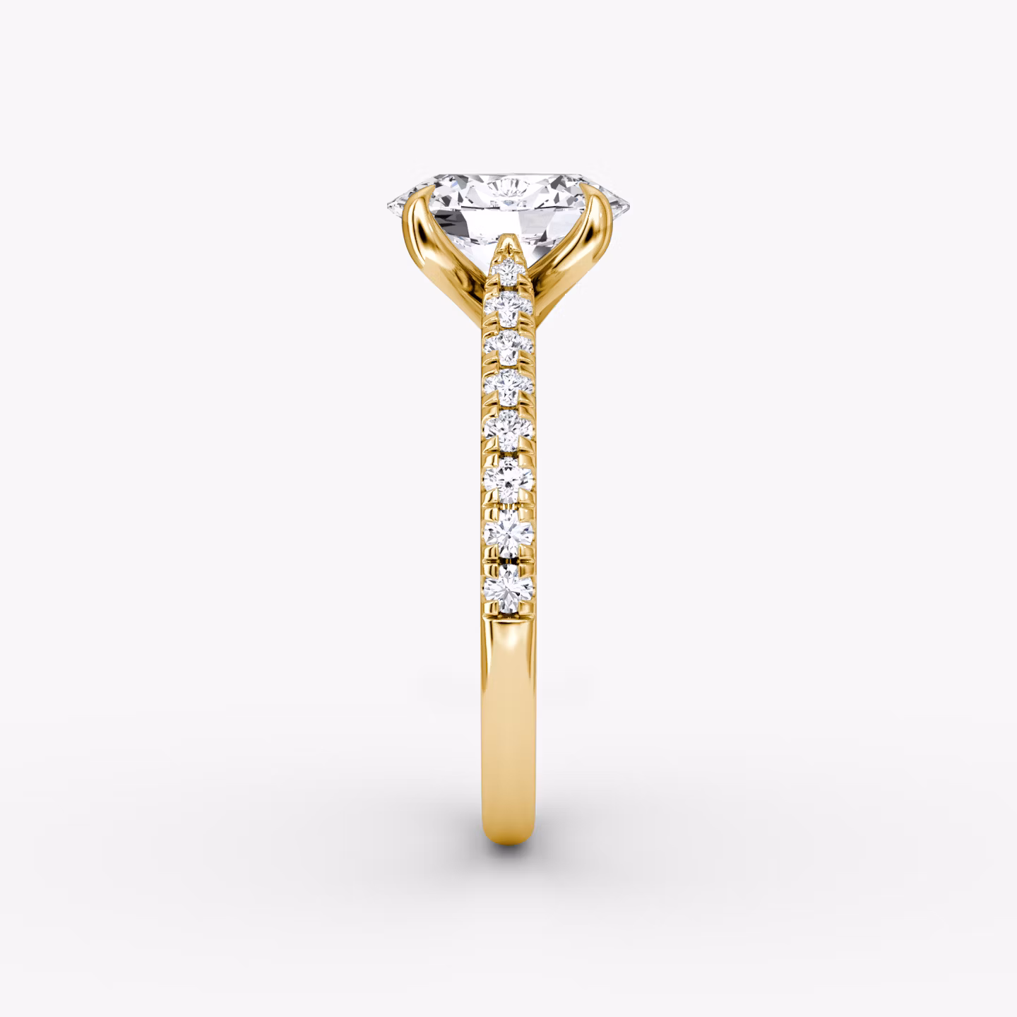 The Trellis Cathedral | Oval | 18k | Yellow Gold | bandAccent: Pavé | diamondOrientation: vertical | caratWeight: other