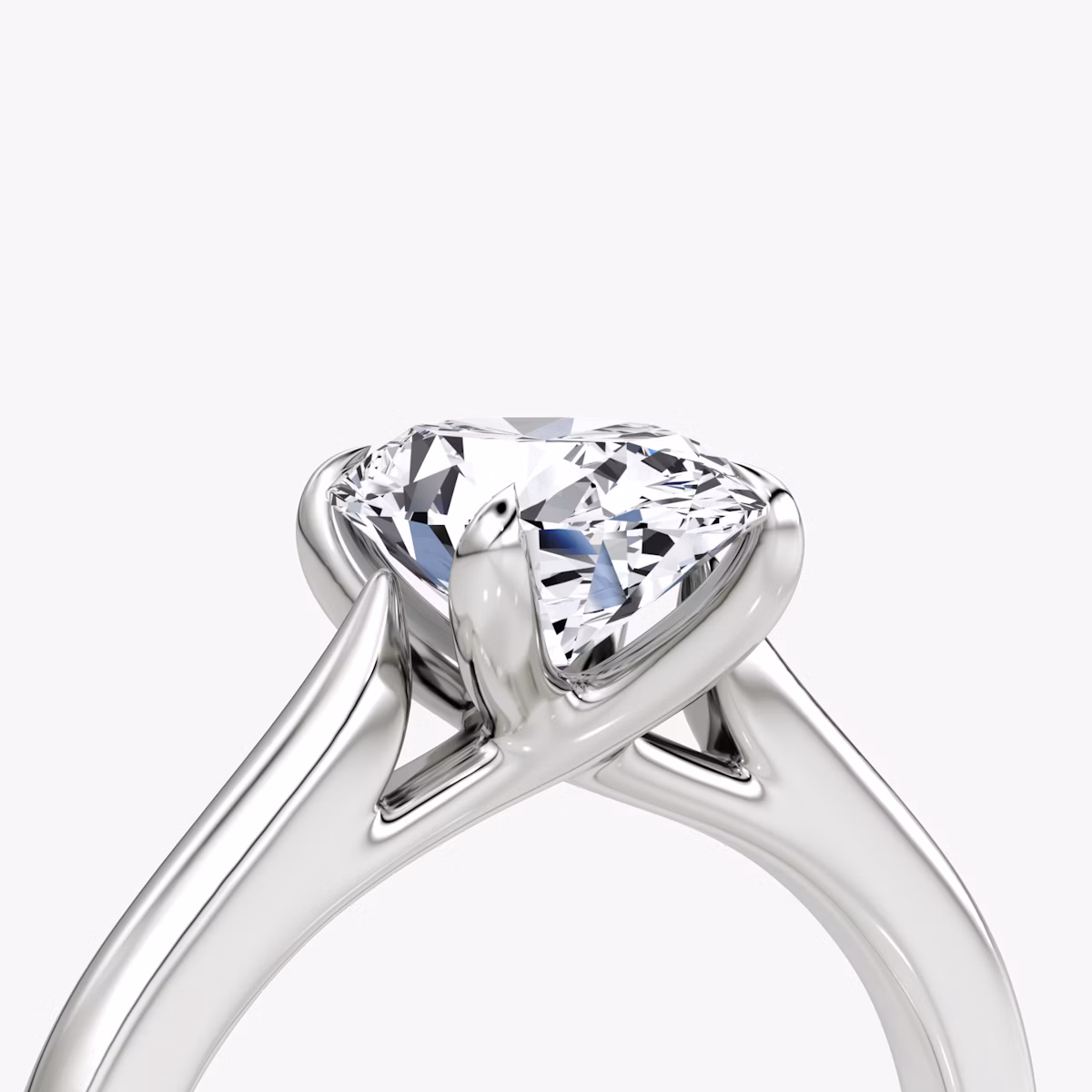 The Trellis Cathedral | Oval | 18k | White Gold | bandAccent: Plain | diamondOrientation: vertical | caratWeight: other