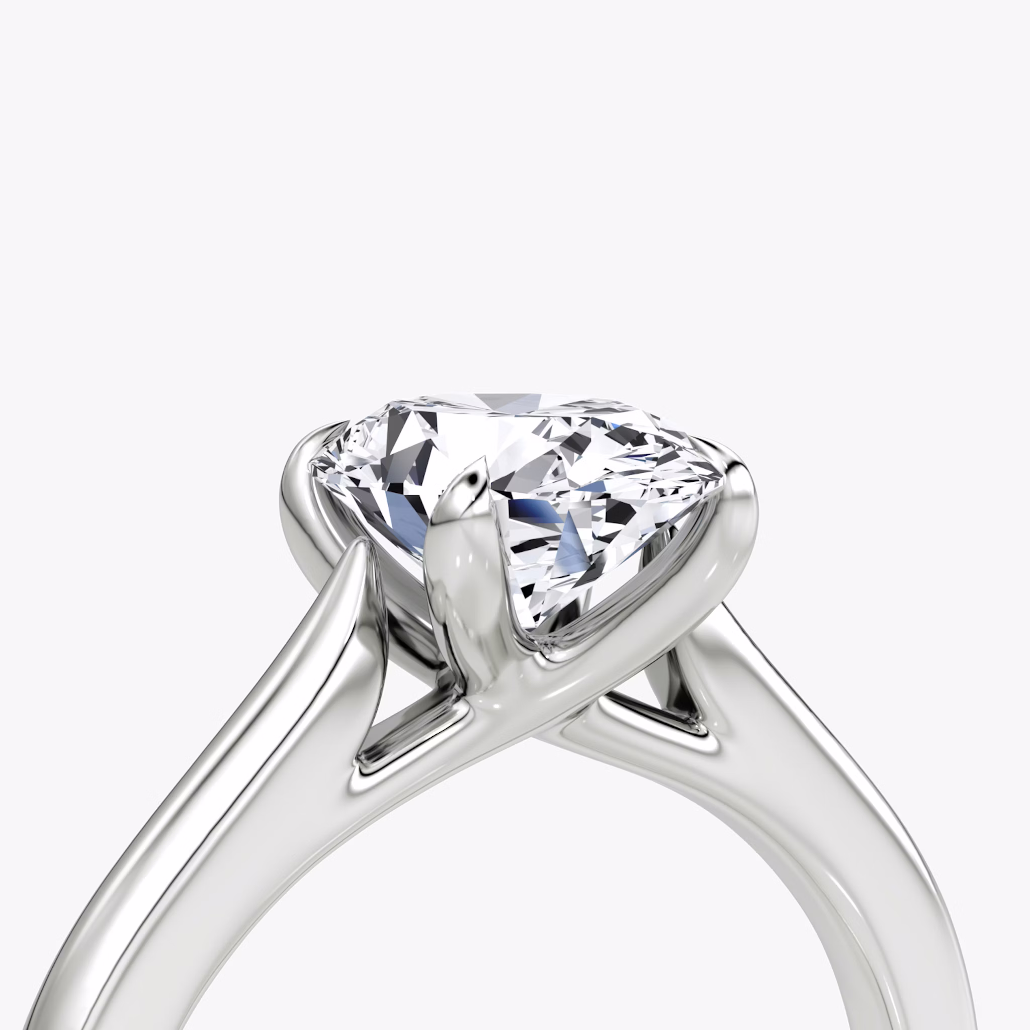 The Trellis Cathedral | Oval | 18k | White Gold | bandAccent: Plain | diamondOrientation: vertical | caratWeight: other