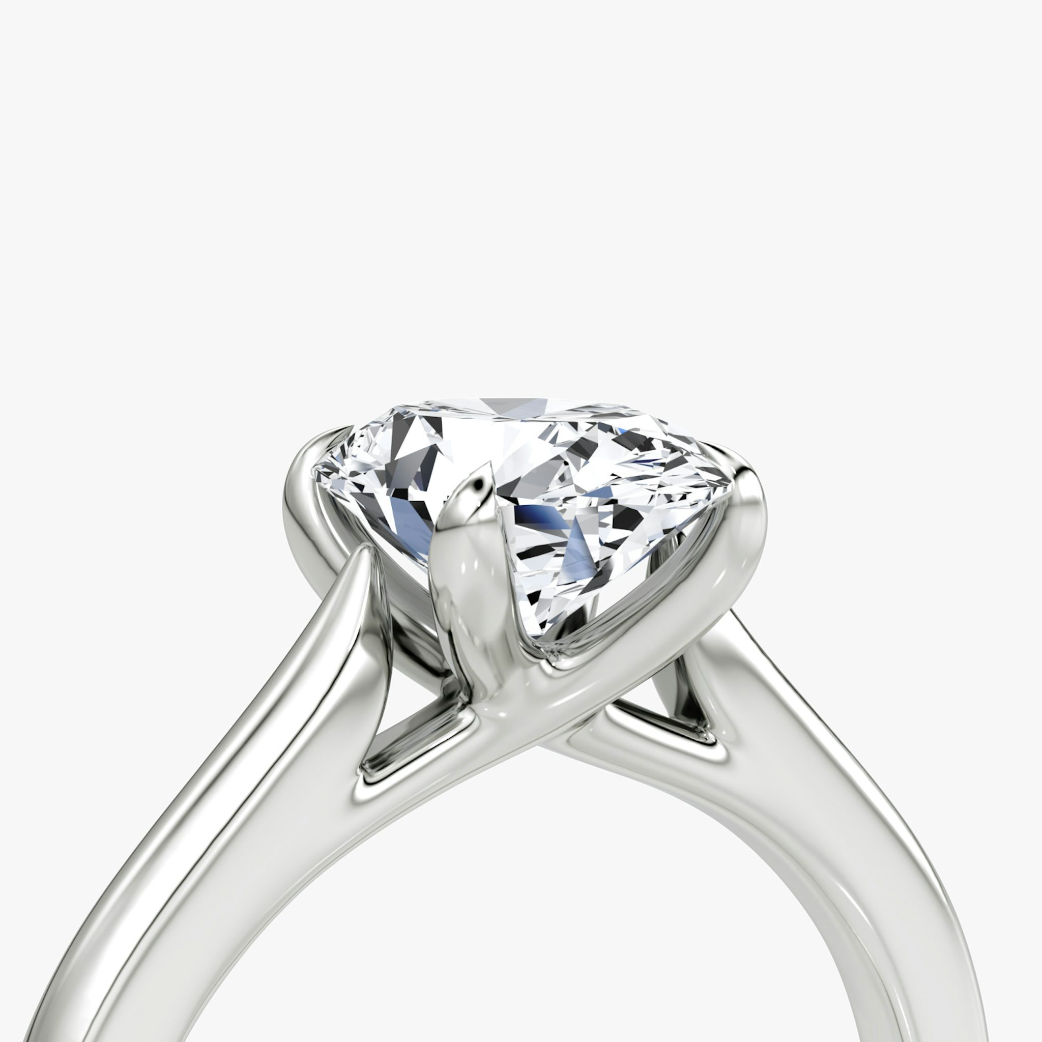 The Trellis Cathedral | Oval | 18k | White Gold | bandAccent: Plain | diamondOrientation: vertical | caratWeight: other