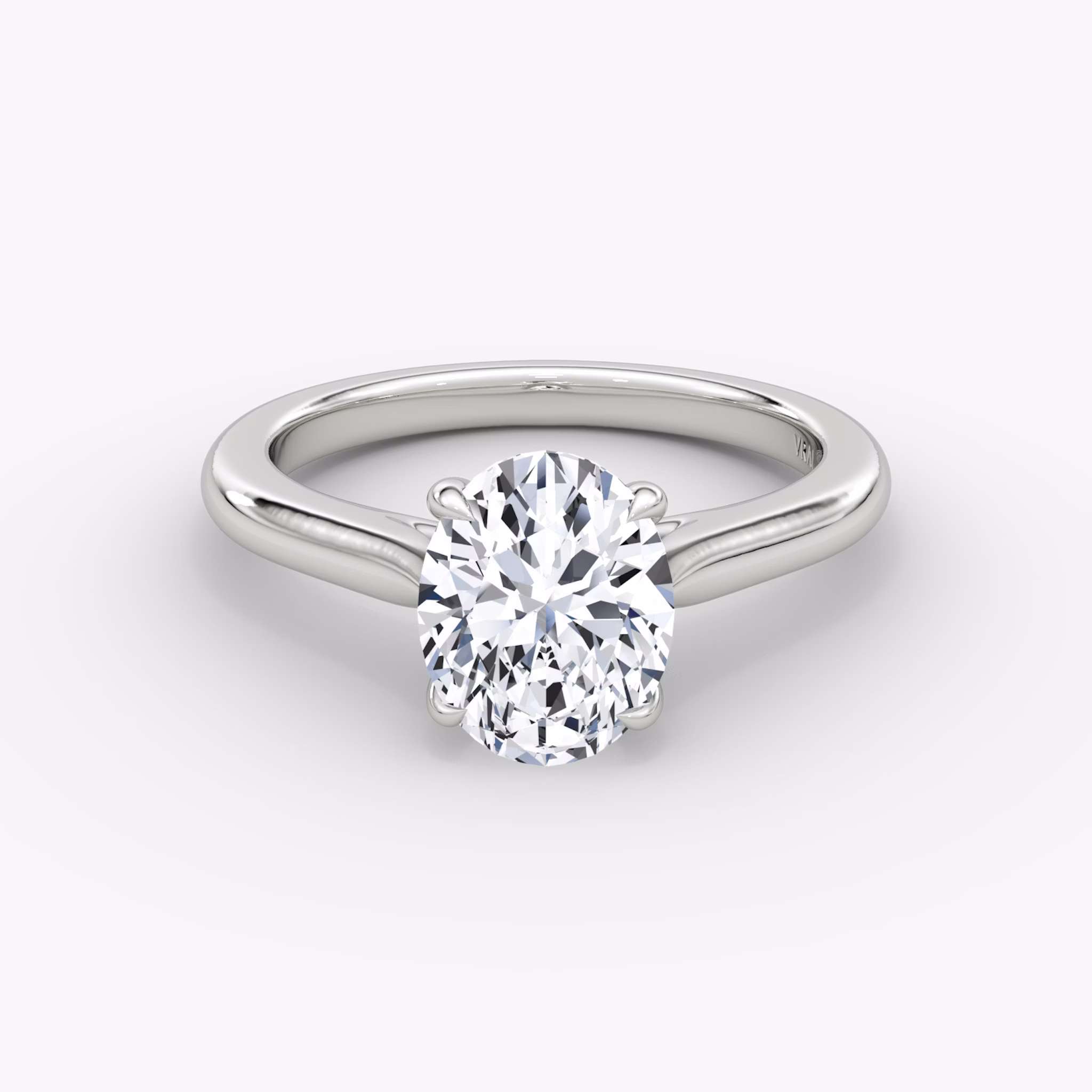 The Trellis Cathedral | Oval | 18k | White Gold | bandAccent: Plain | diamondOrientation: vertical | caratWeight: other