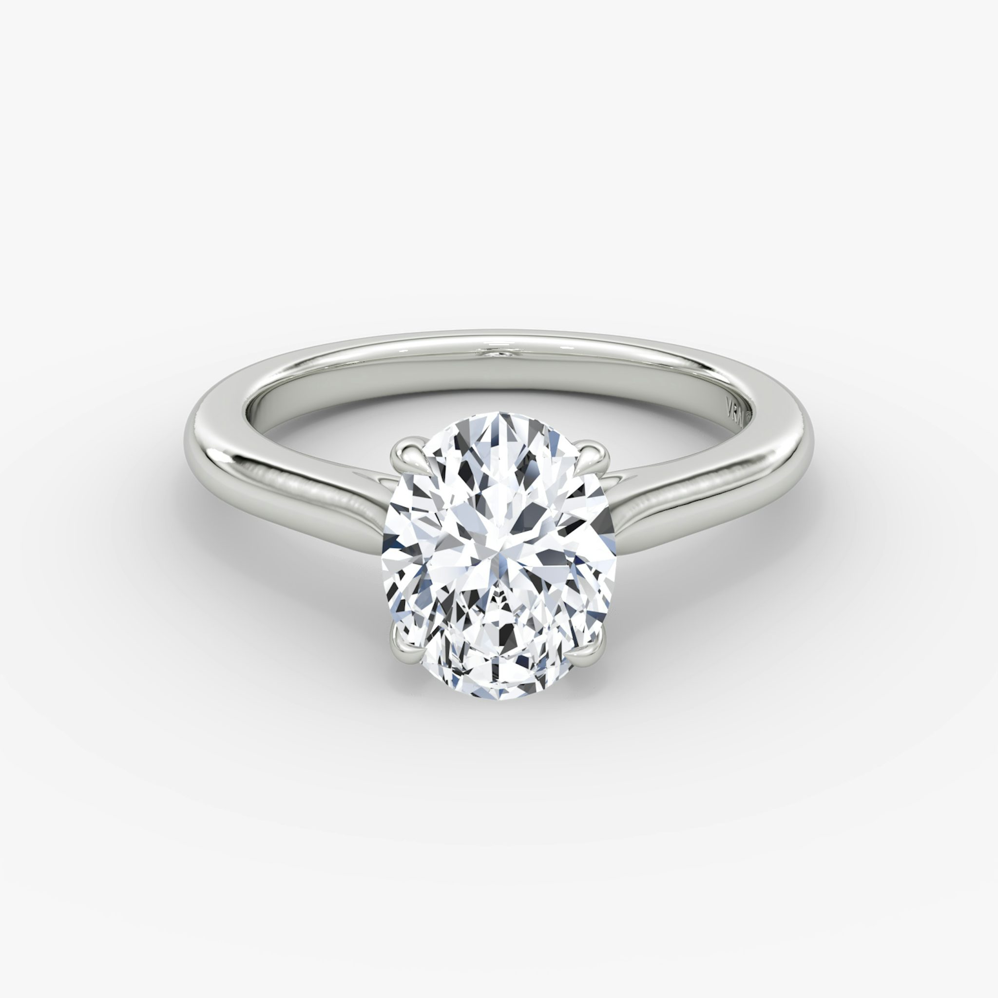 The Trellis Cathedral | Oval | 18k | White Gold | bandAccent: Plain | diamondOrientation: vertical | caratWeight: other