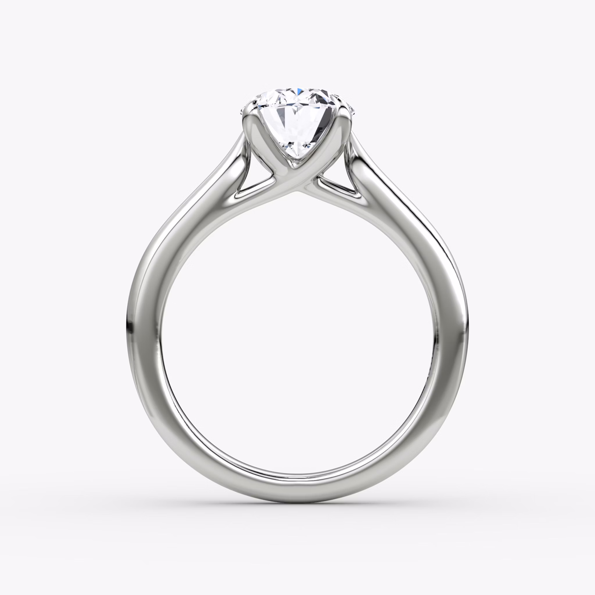 The Trellis Cathedral | Oval | 18k | White Gold | bandAccent: Plain | diamondOrientation: vertical | caratWeight: other