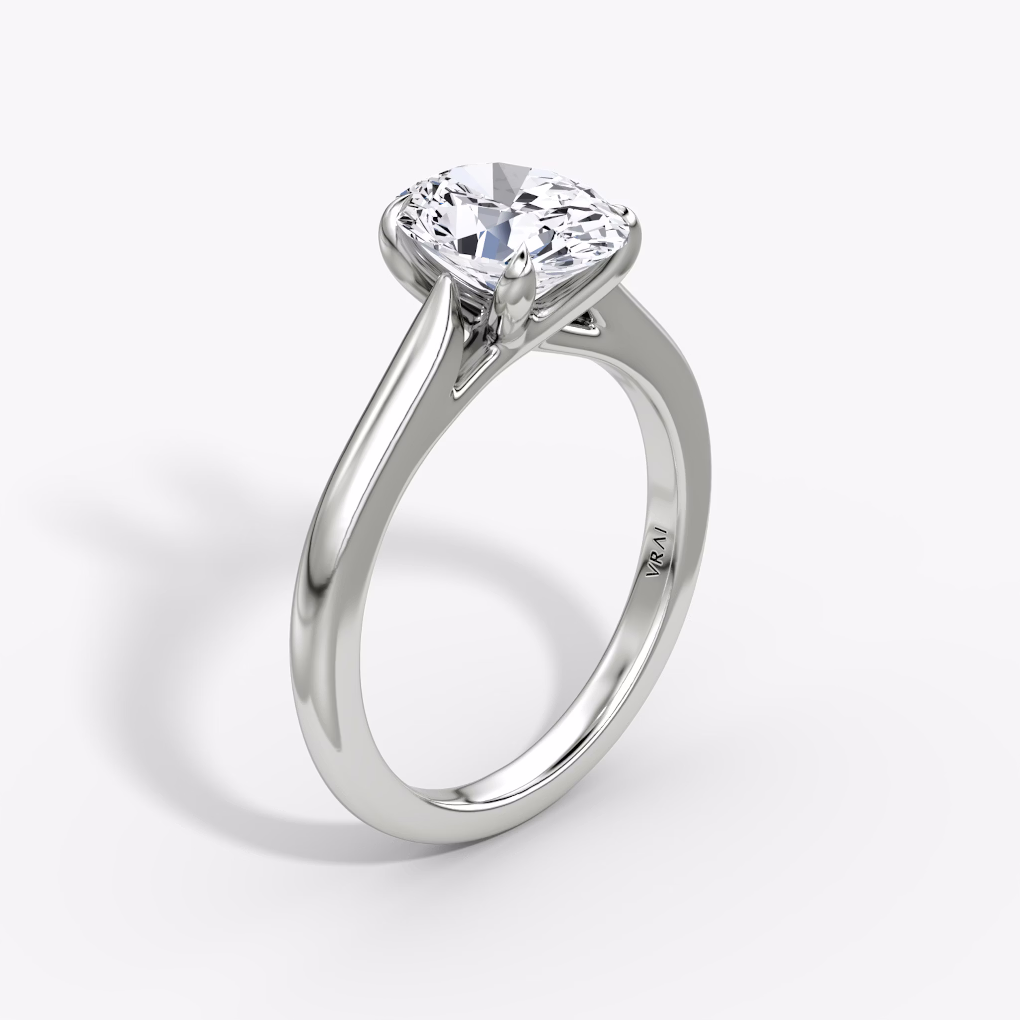 The Trellis Cathedral | Oval | 18k | White Gold | bandAccent: Plain | diamondOrientation: vertical | caratWeight: other
