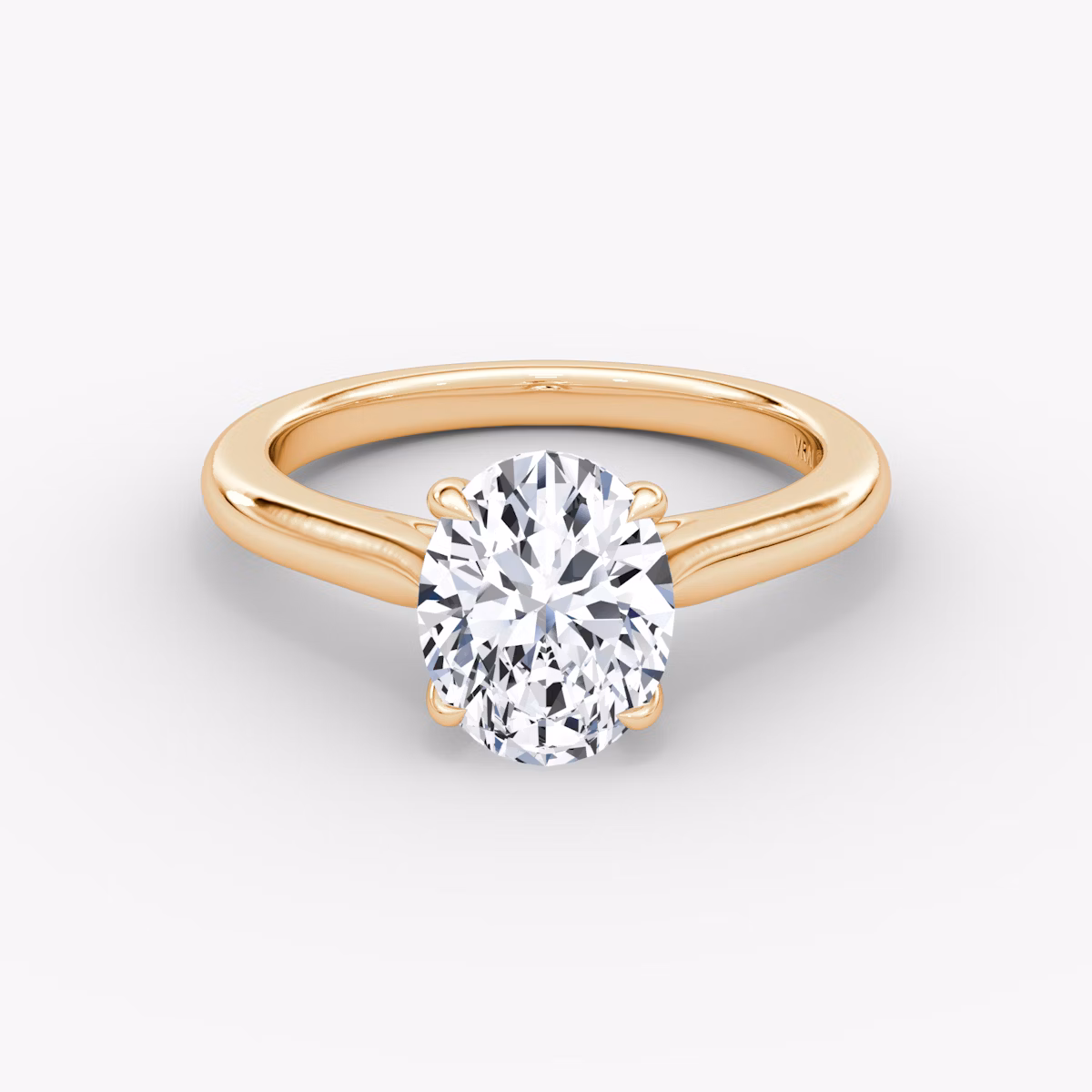 The Trellis Cathedral | Oval | 14k | Rose Gold | bandAccent: Plain | diamondOrientation: vertical | caratWeight: other