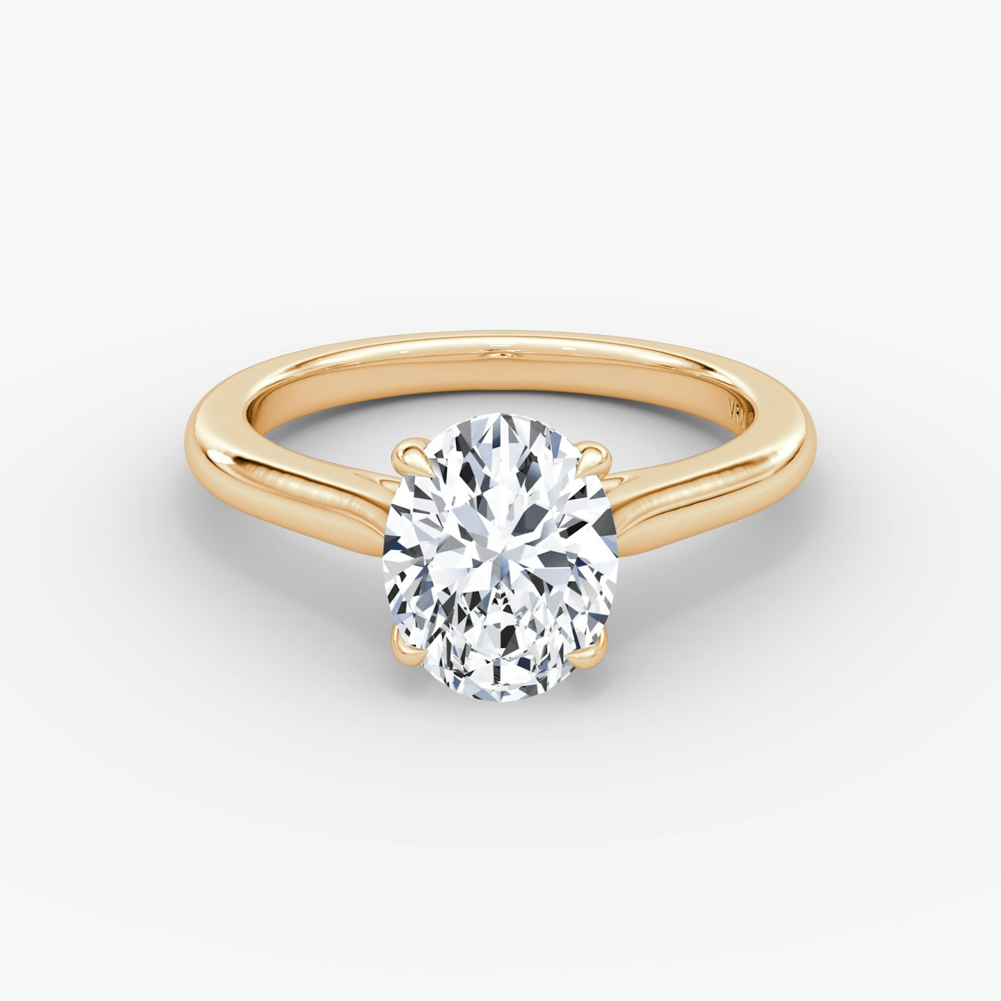The Trellis Cathedral | Oval | 14k | Rose Gold | bandAccent: Plain | diamondOrientation: vertical | caratWeight: other