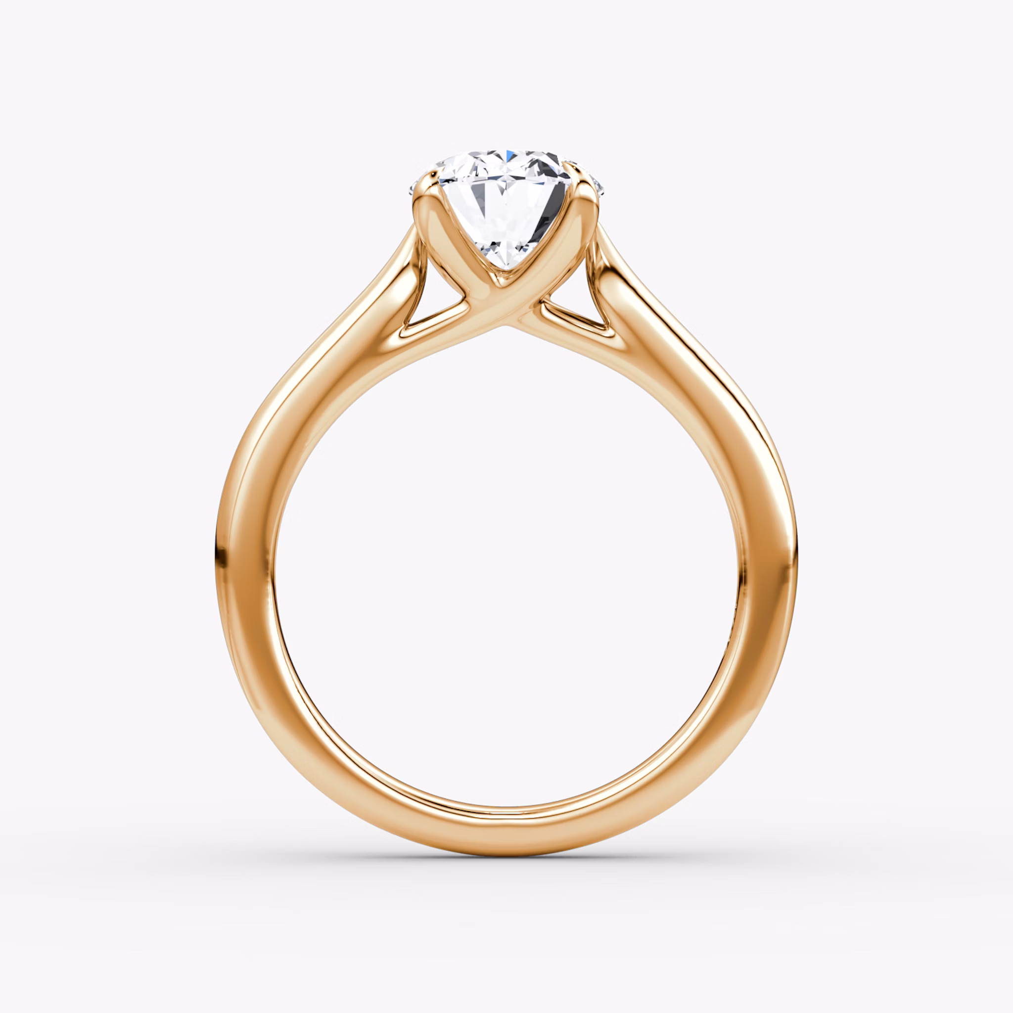 The Trellis Cathedral | Oval | 14k | Rose Gold | bandAccent: Plain | diamondOrientation: vertical | caratWeight: other