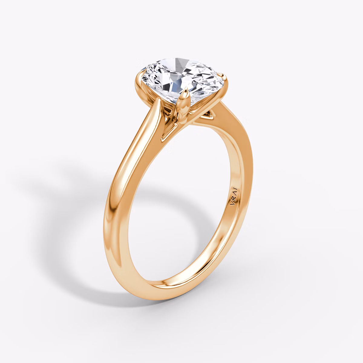 The Trellis Cathedral | Oval | 14k | Rose Gold | bandAccent: Plain | diamondOrientation: vertical | caratWeight: other