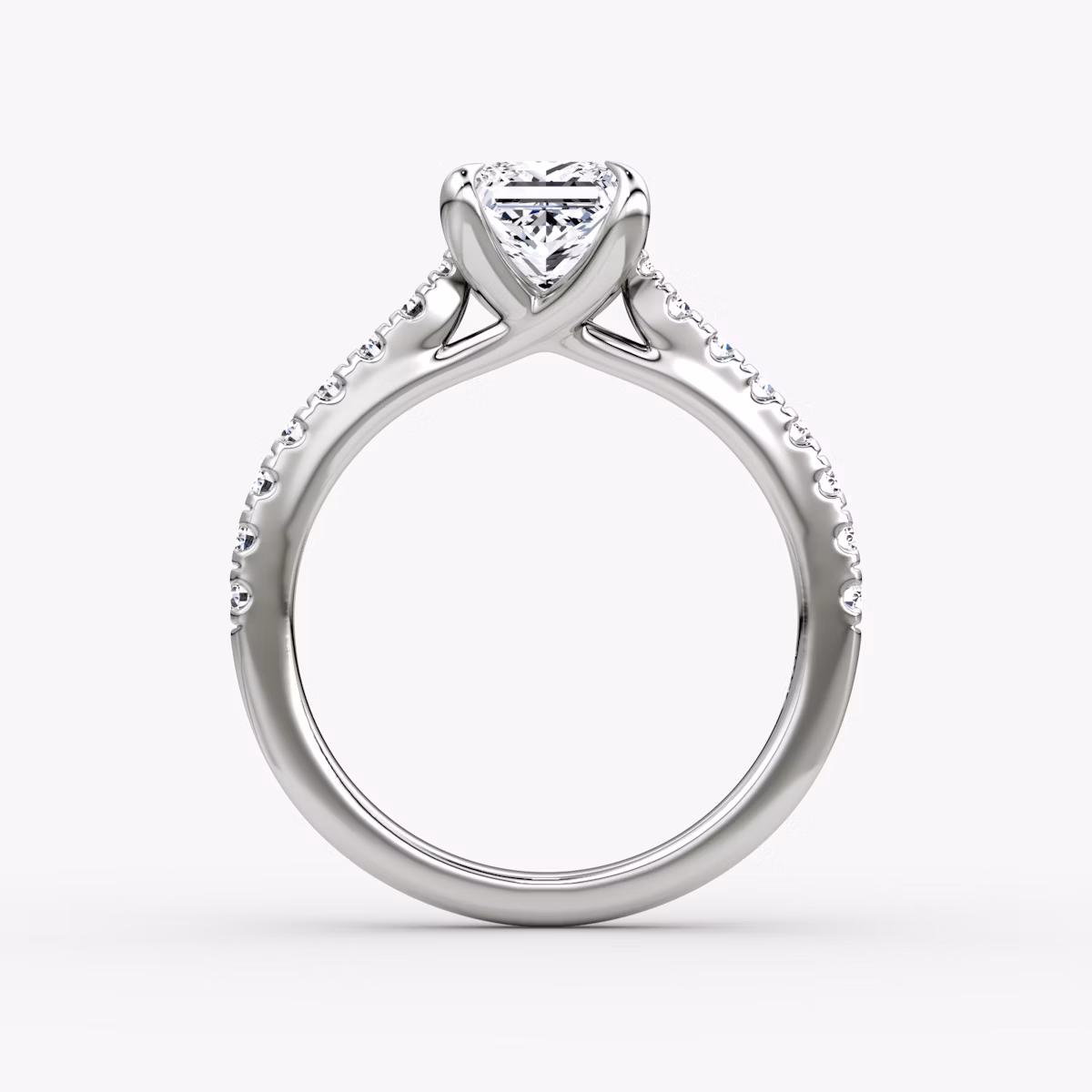 The Trellis Cathedral | Princess | Platinum | bandAccent: Pavé | diamondOrientation: vertical | caratWeight: other