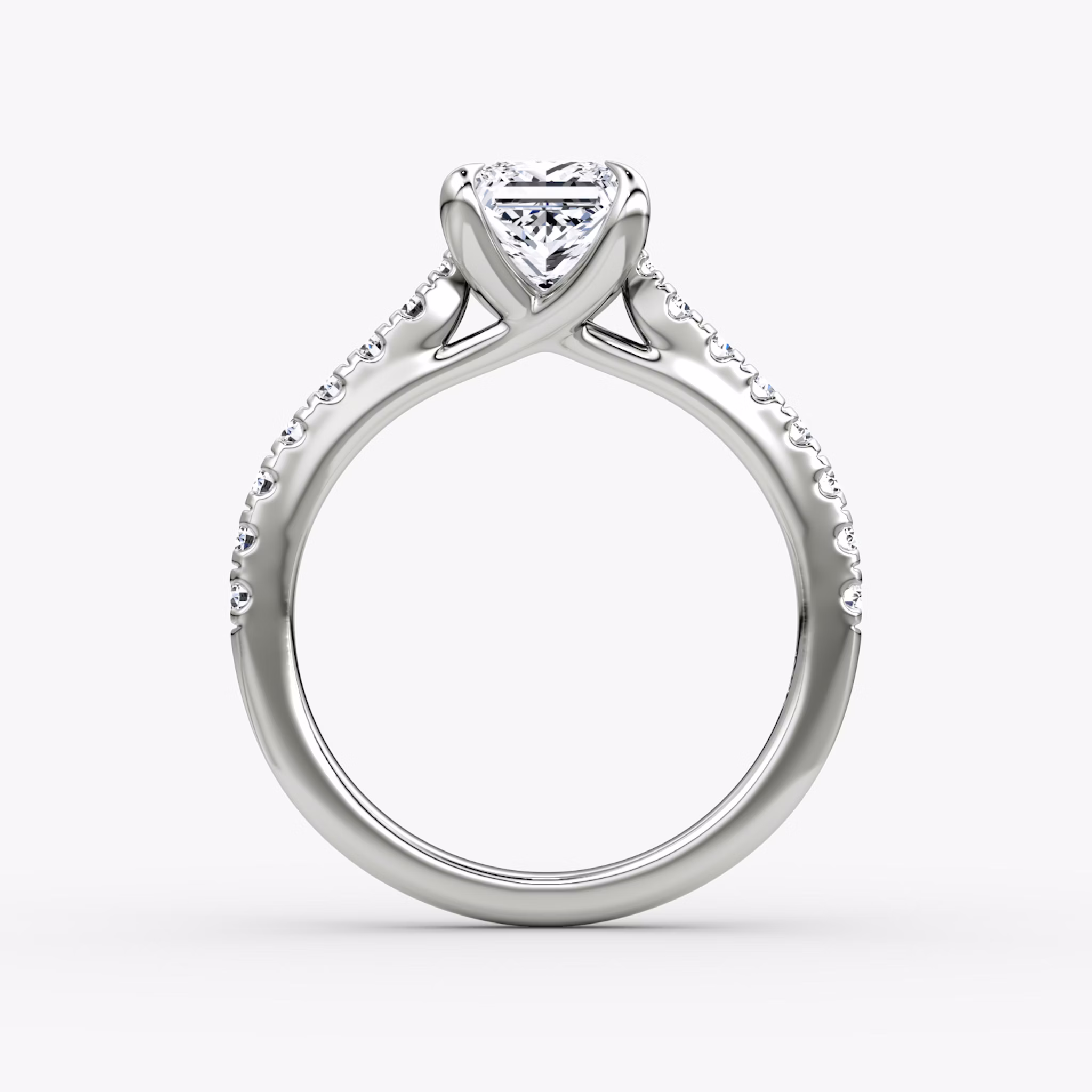The Trellis Cathedral | Princess | Platinum | bandAccent: Pavé | diamondOrientation: vertical | caratWeight: other