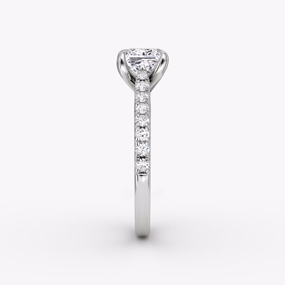 The Trellis Cathedral | Princess | Platinum | bandAccent: Pavé | diamondOrientation: vertical | caratWeight: other