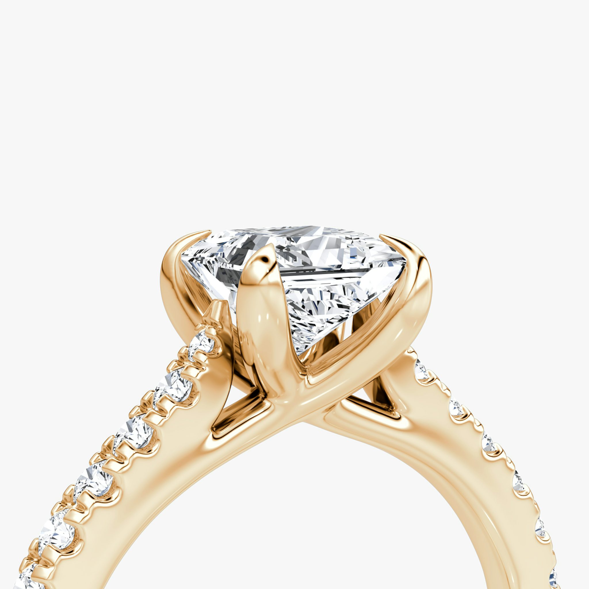 The Trellis Cathedral | Princess | 14k | Rose Gold | bandAccent: Pavé | diamondOrientation: vertical | caratWeight: other