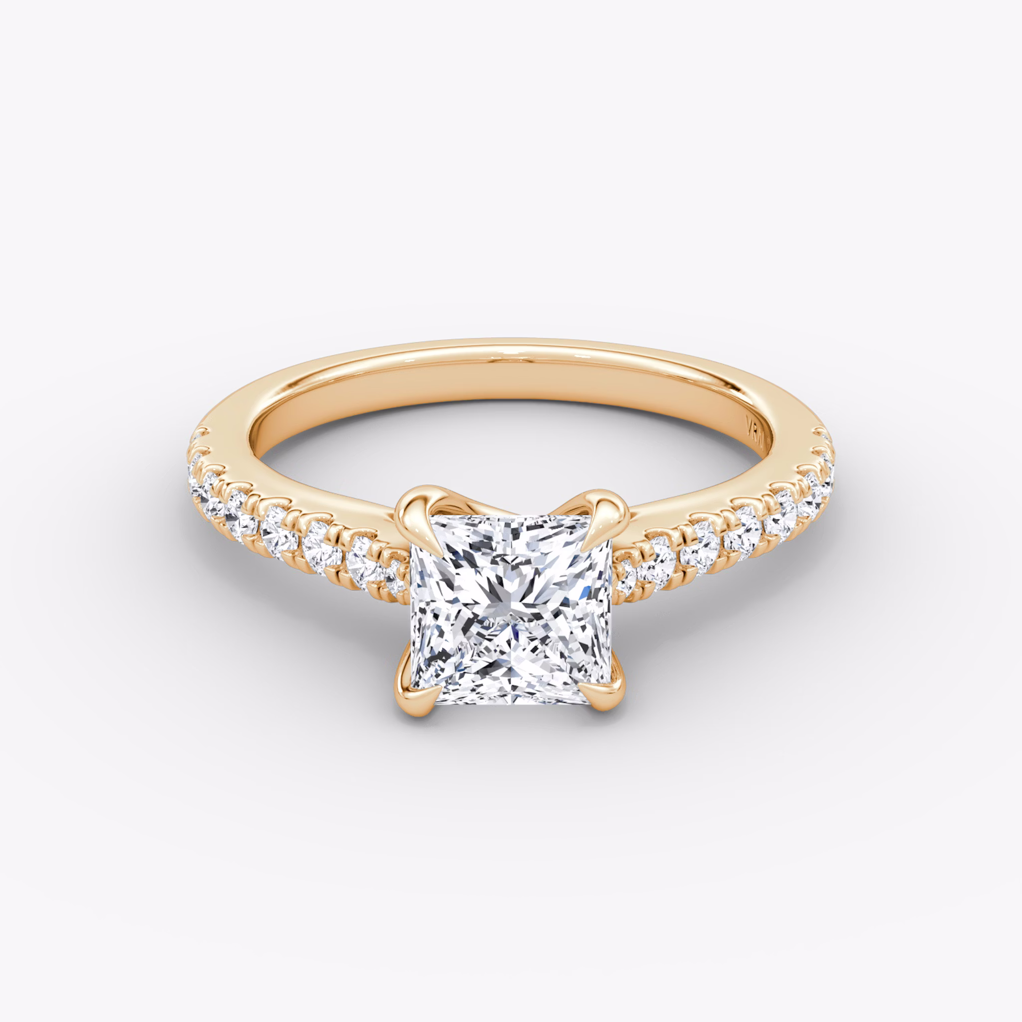 The Trellis Cathedral | Princess | 14k | Rose Gold | bandAccent: Pavé | diamondOrientation: vertical | caratWeight: other