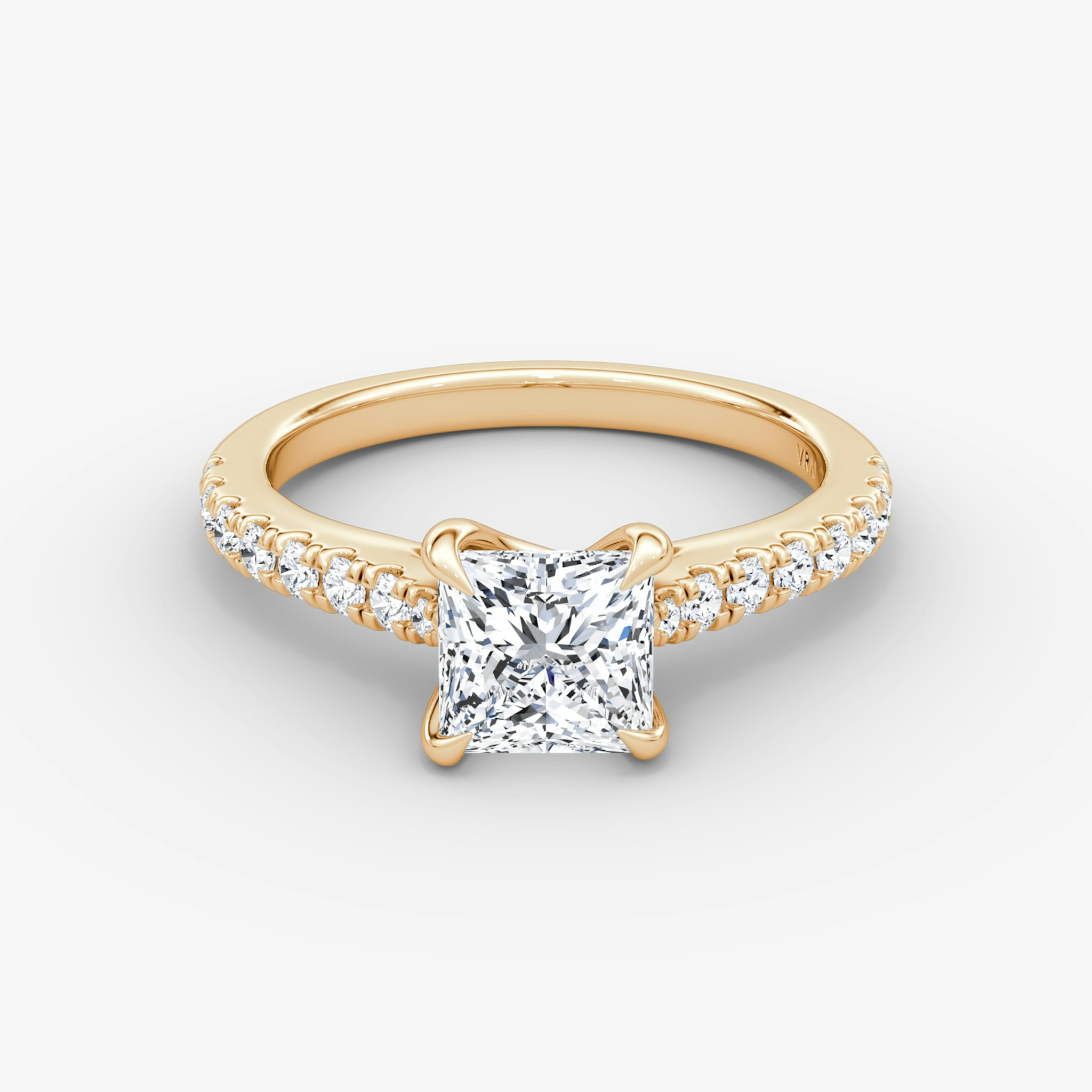 The Trellis Cathedral | Princess | 14k | Rose Gold | bandAccent: Pavé | diamondOrientation: vertical | caratWeight: other