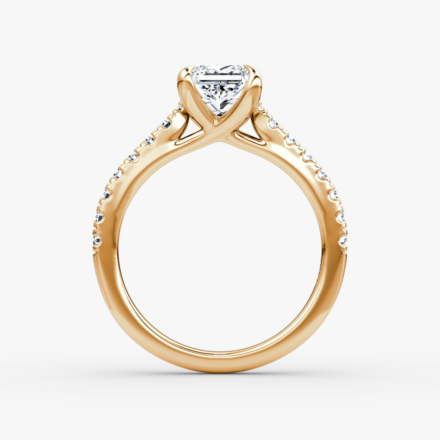 Trellis Cathedral | Princess | 14k | Roségold | bandAccent: Mit Pavé-Besatz | diamondOrientation: vertical | caratWeight: other