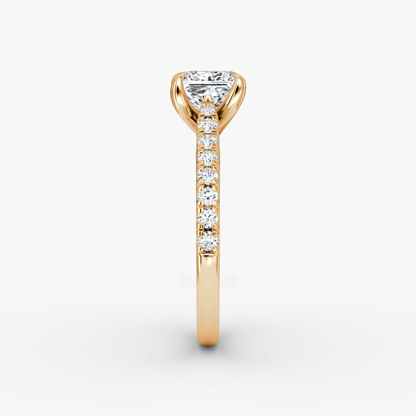 Trellis Cathedral | Princess | 14k | Roségold | bandAccent: Mit Pavé-Besatz | diamondOrientation: vertical | caratWeight: other