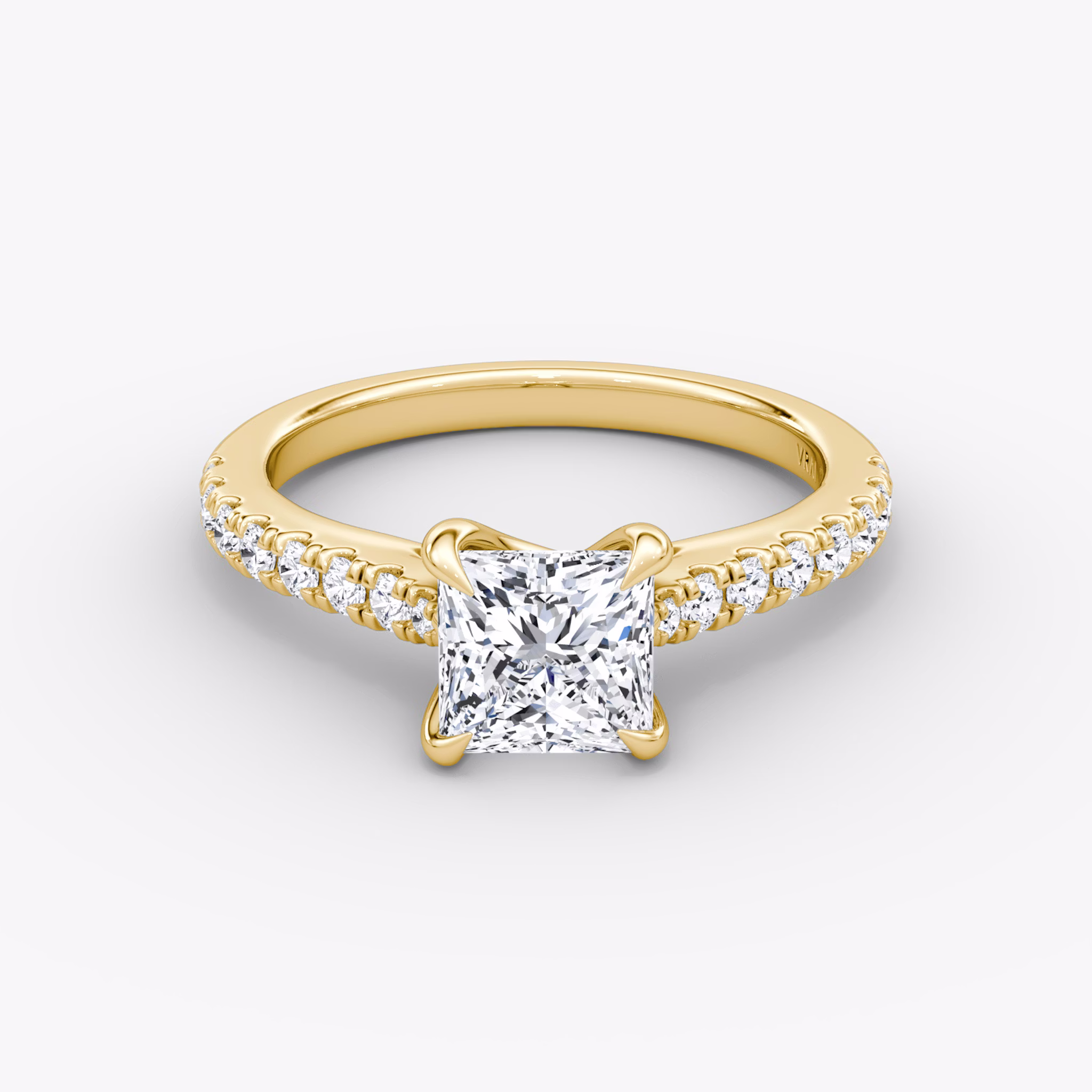 The Trellis Cathedral | Princess | 18k | Yellow Gold | bandAccent: Pavé | diamondOrientation: vertical | caratWeight: other