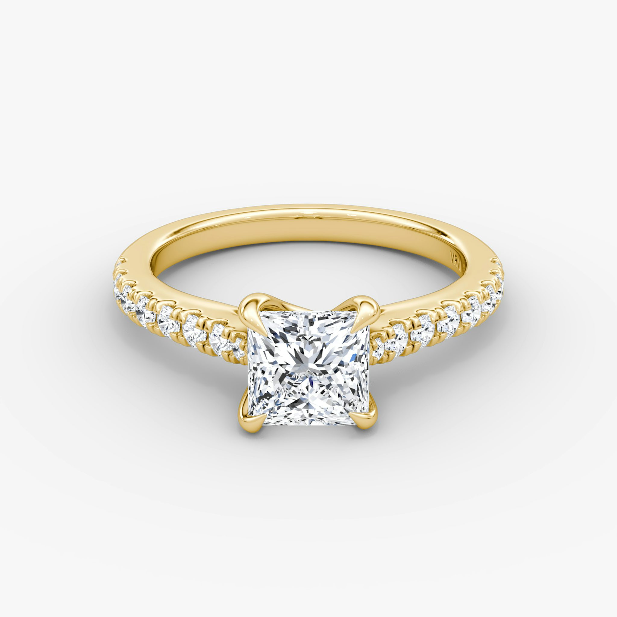 The Trellis Cathedral | Princess | 18k | Yellow Gold | bandAccent: Pavé | diamondOrientation: vertical | caratWeight: other