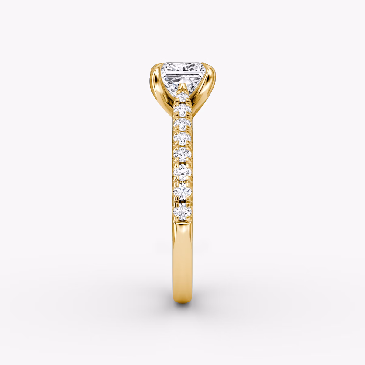 The Trellis Cathedral | Princess | 18k | Yellow Gold | bandAccent: Pavé | diamondOrientation: vertical | caratWeight: other