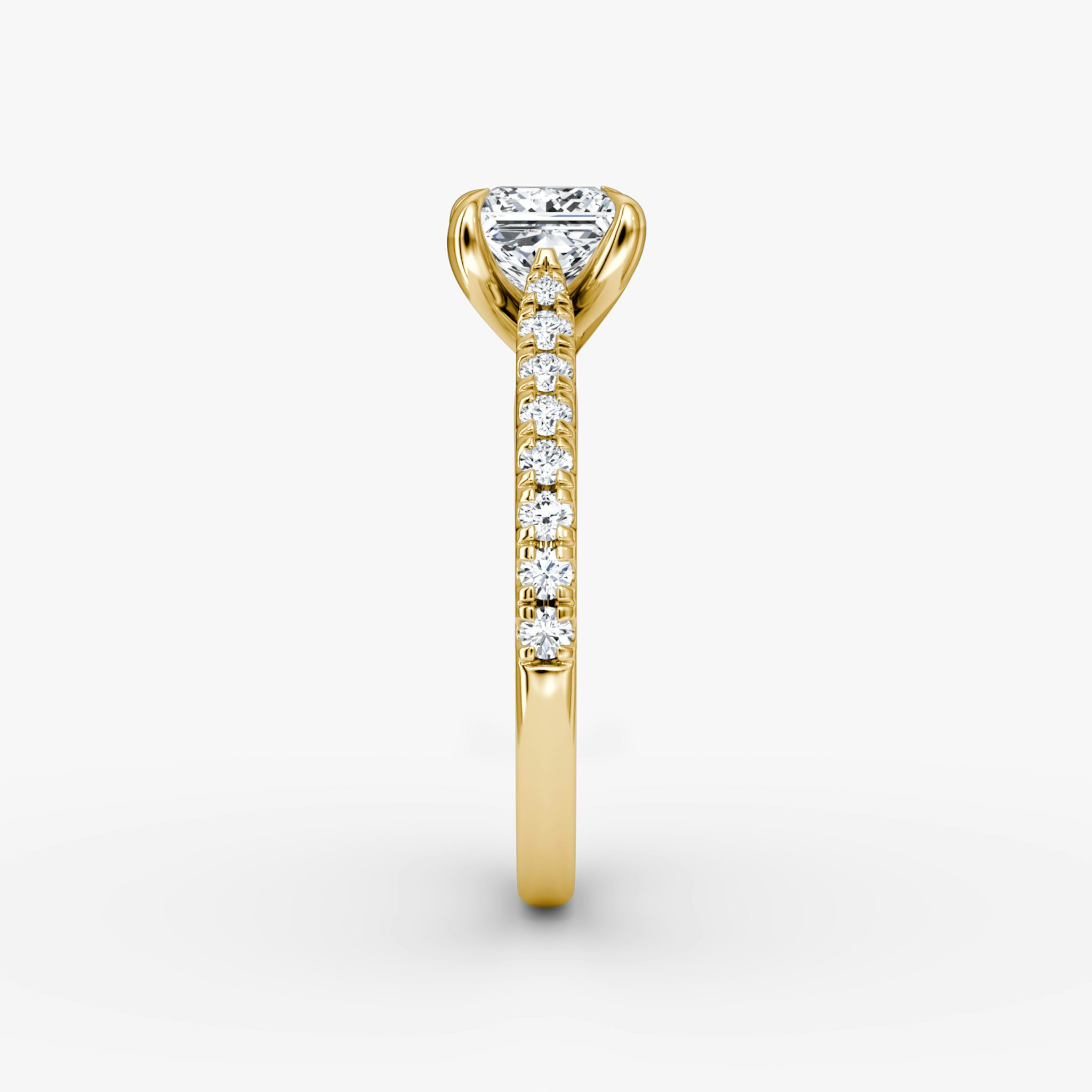 The Trellis Cathedral | Princess | 18k | Yellow Gold | bandAccent: Pavé | diamondOrientation: vertical | caratWeight: other