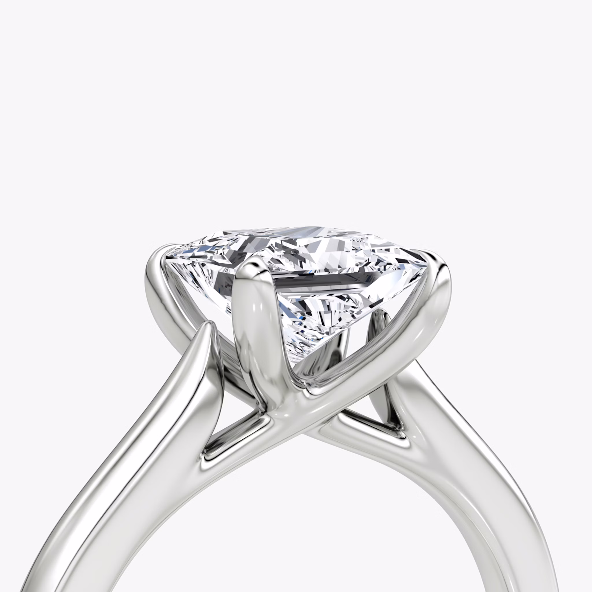 The Trellis Cathedral | Princess | 18k | White Gold | bandAccent: Plain | diamondOrientation: vertical | caratWeight: other