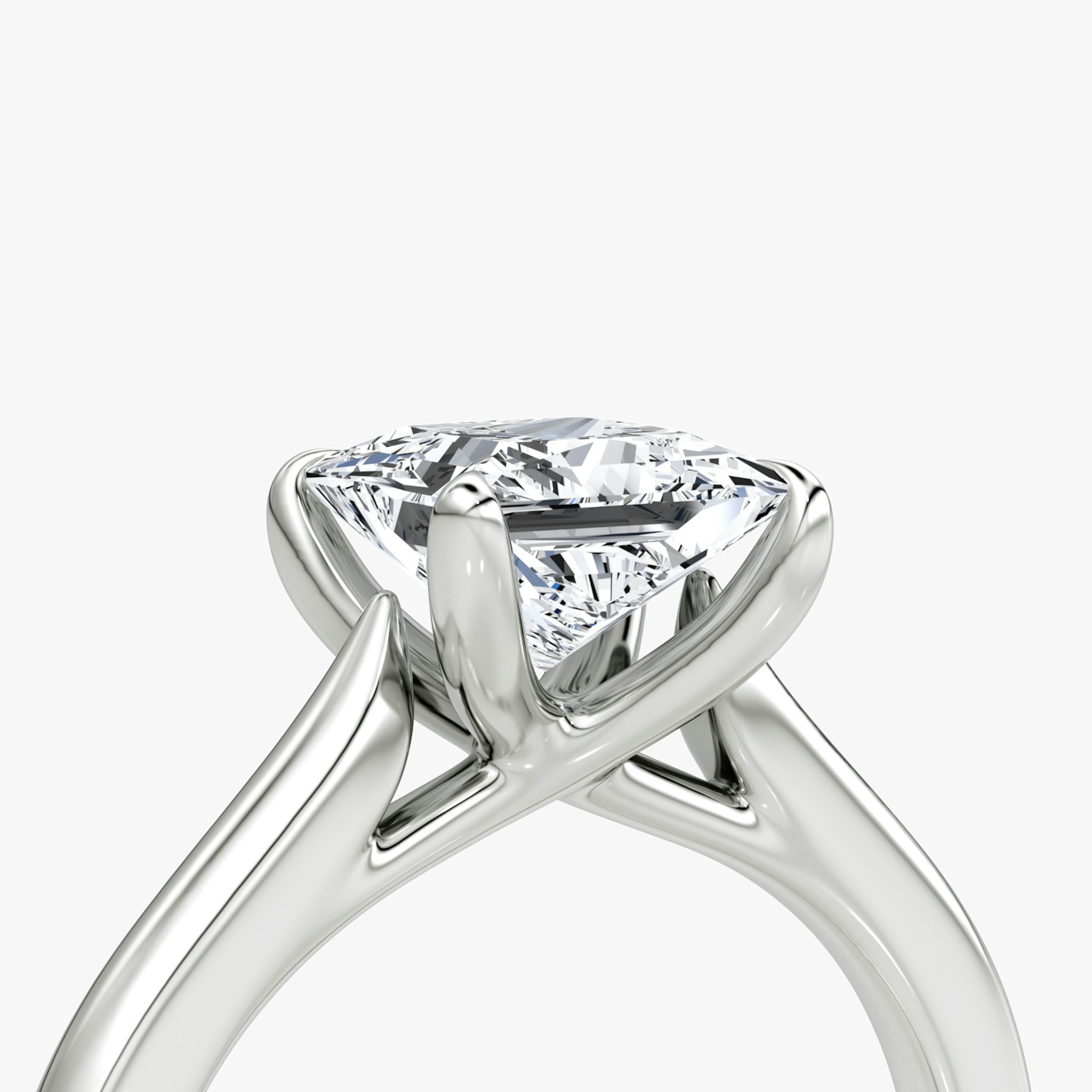 The Trellis Cathedral | Princess | 18k | White Gold | bandAccent: Plain | diamondOrientation: vertical | caratWeight: other