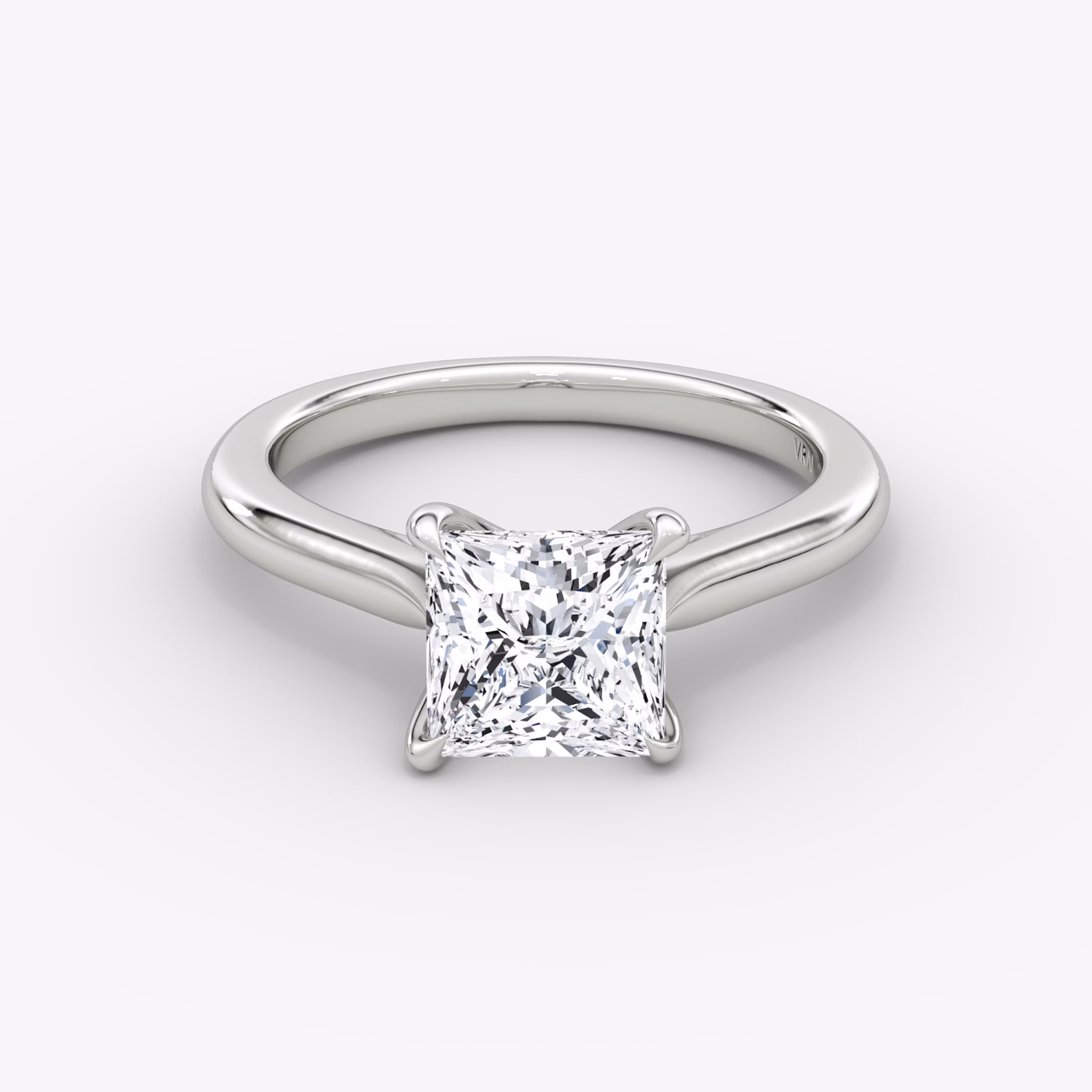 The Trellis Cathedral | Princess | 18k | White Gold | bandAccent: Plain | diamondOrientation: vertical | caratWeight: other