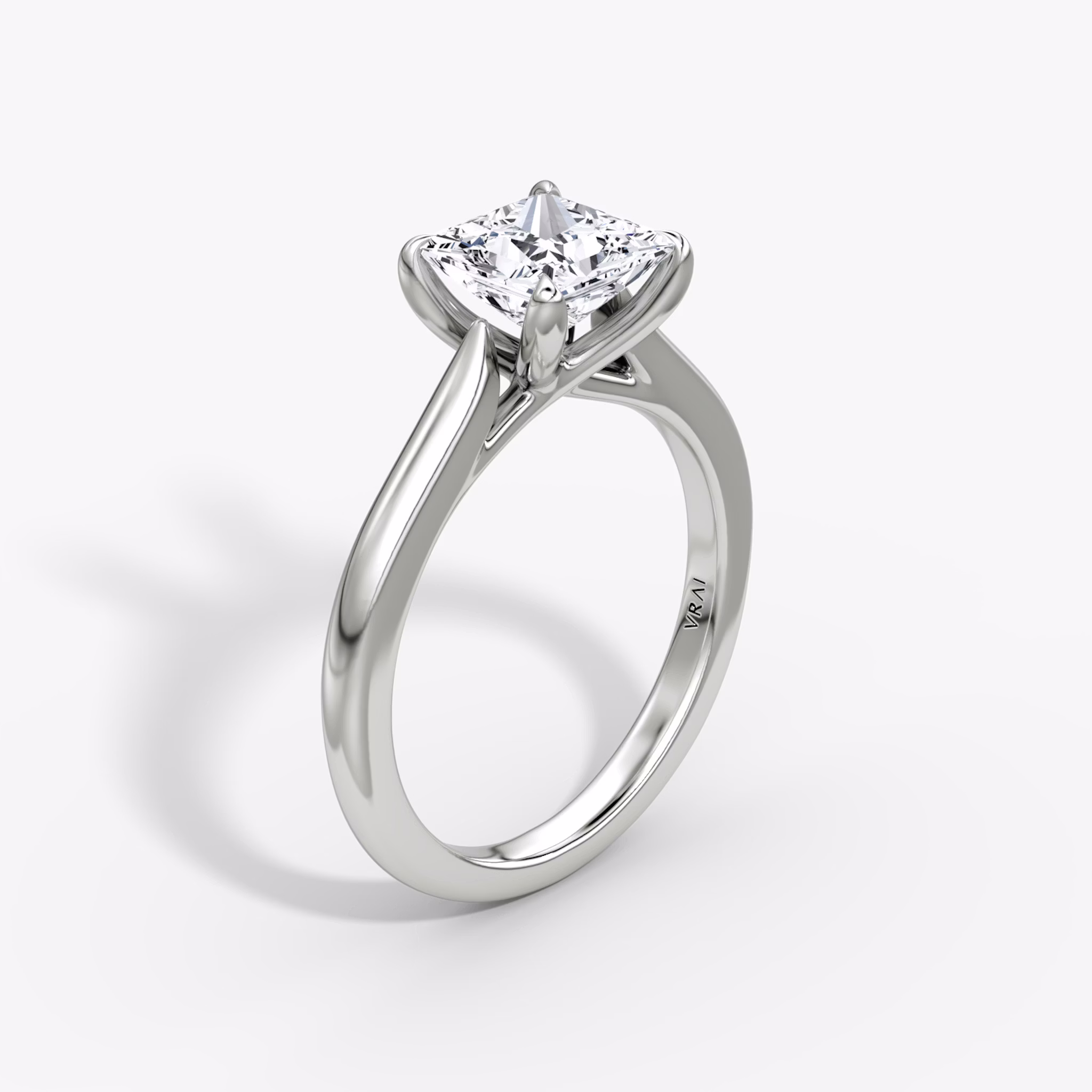 The Trellis Cathedral | Princess | 18k | White Gold | bandAccent: Plain | diamondOrientation: vertical | caratWeight: other