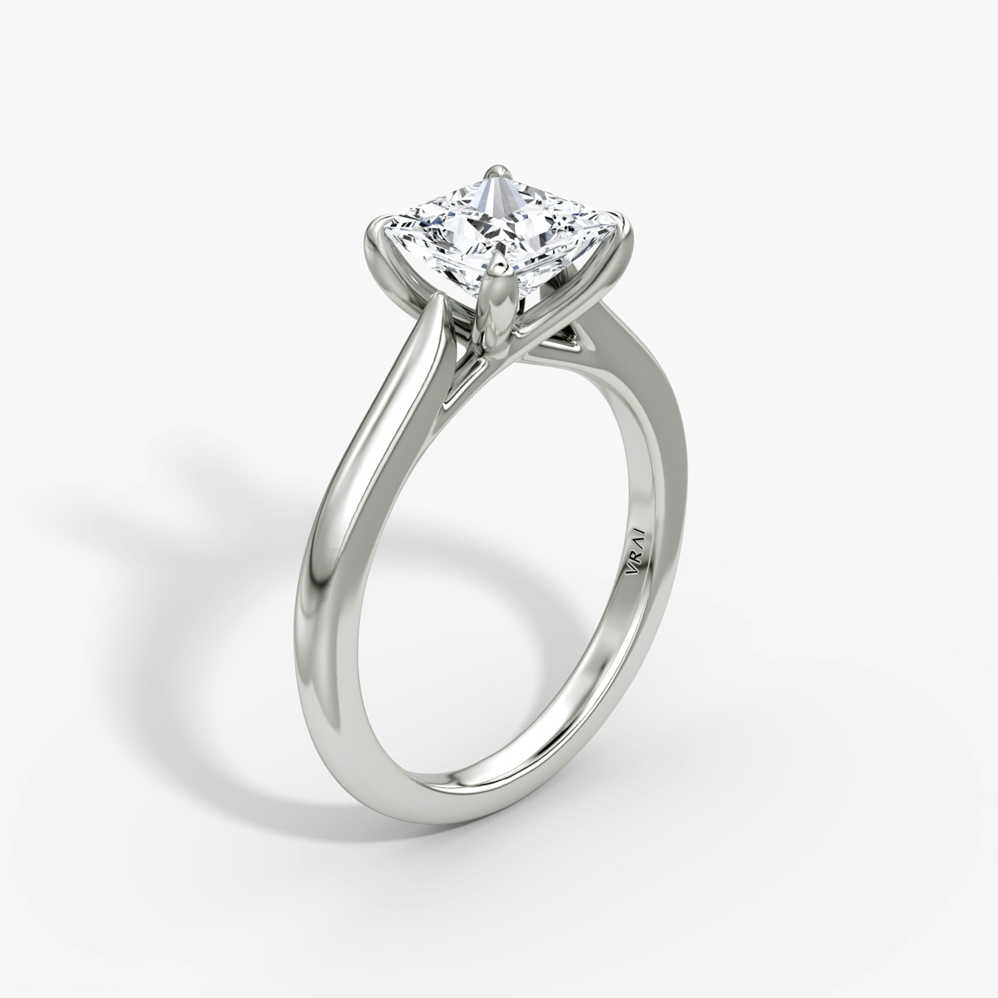 The Trellis Cathedral | Princess | 18k | White Gold | bandAccent: Plain | diamondOrientation: vertical | caratWeight: other