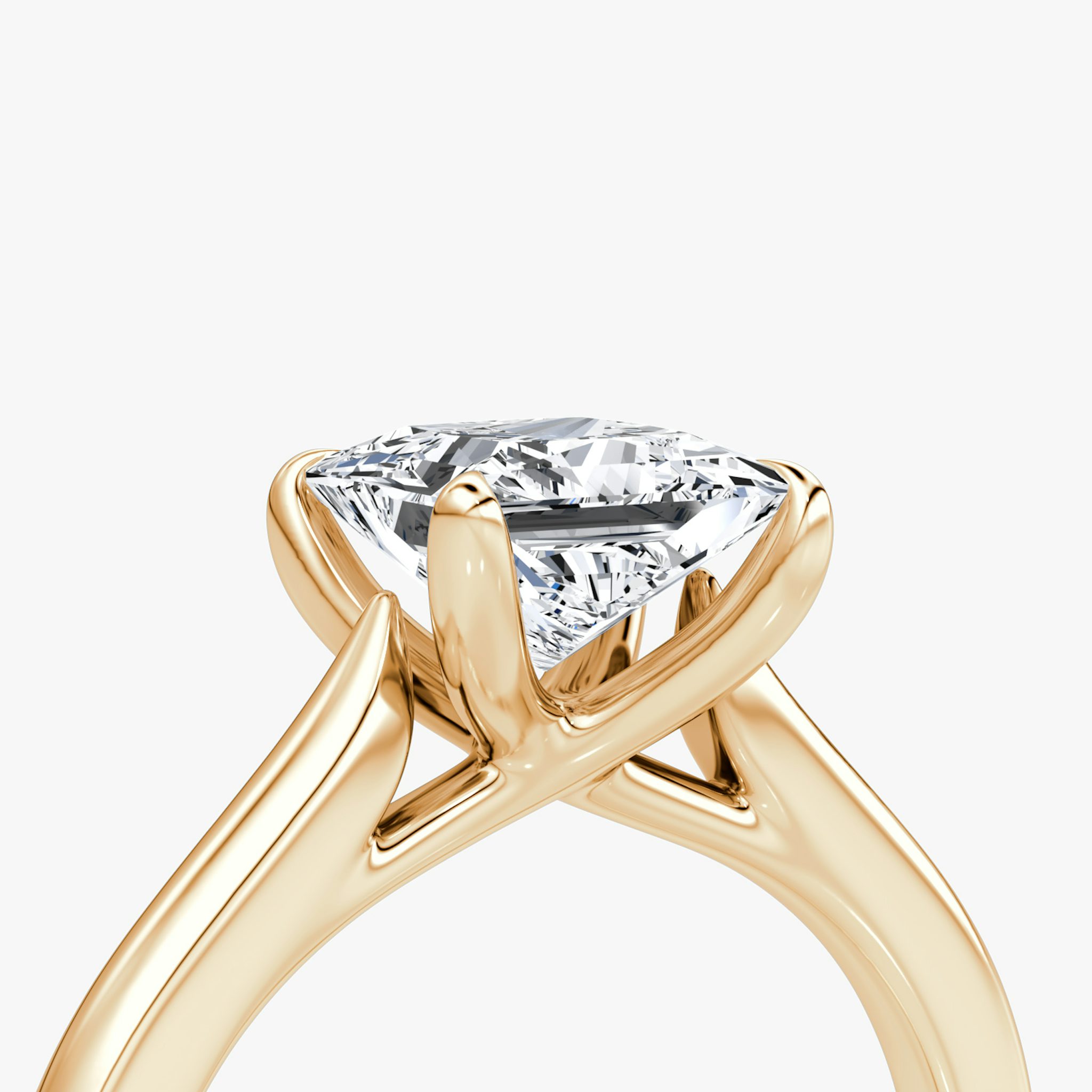 Anillo de compromiso Trellis Cathedral | Princesa | 14k | Oro rosa | bandAccent: Simple | diamondOrientation: vertical | caratWeight: other