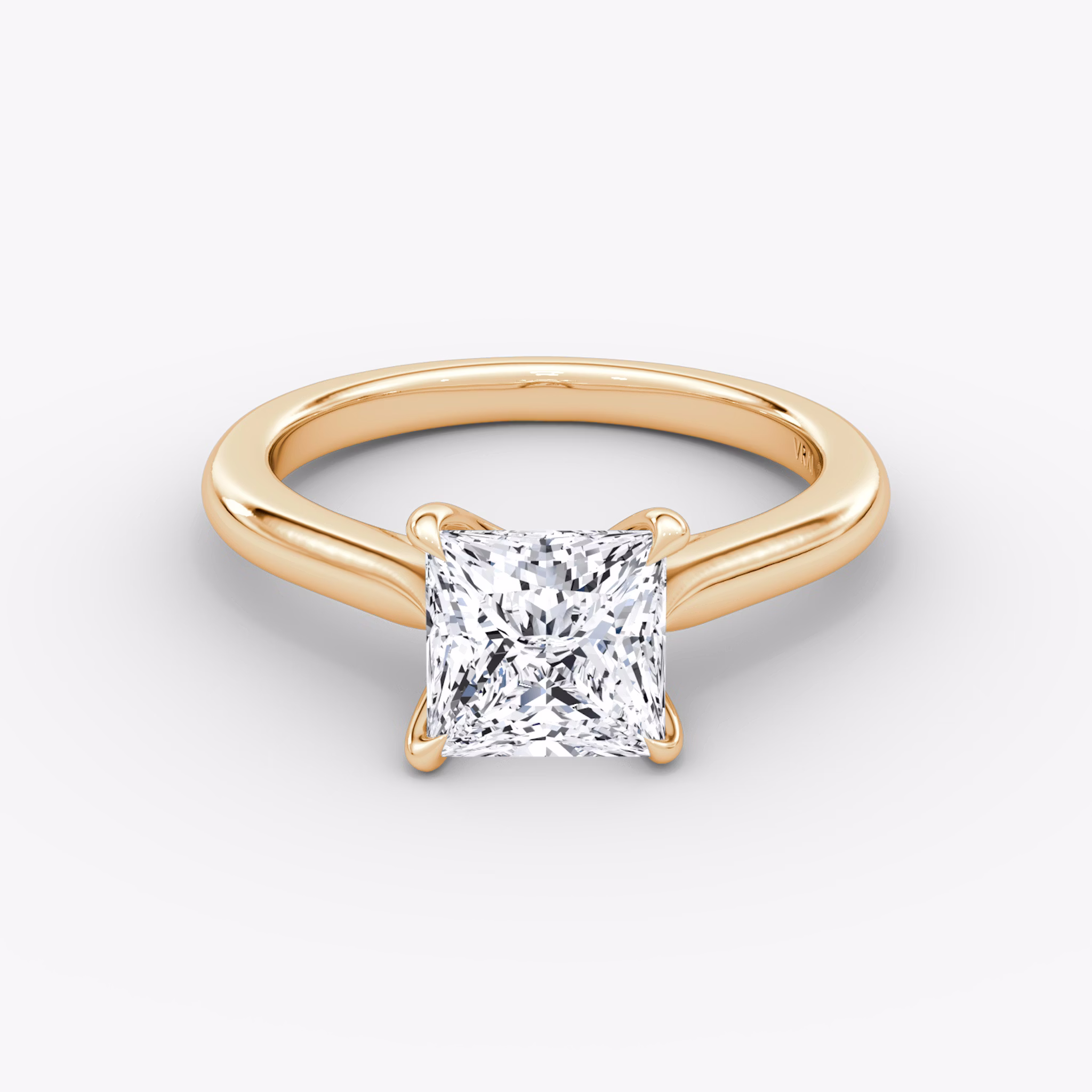 Anillo de compromiso Trellis Cathedral | Princesa | 14k | Oro rosa | bandAccent: Simple | diamondOrientation: vertical | caratWeight: other