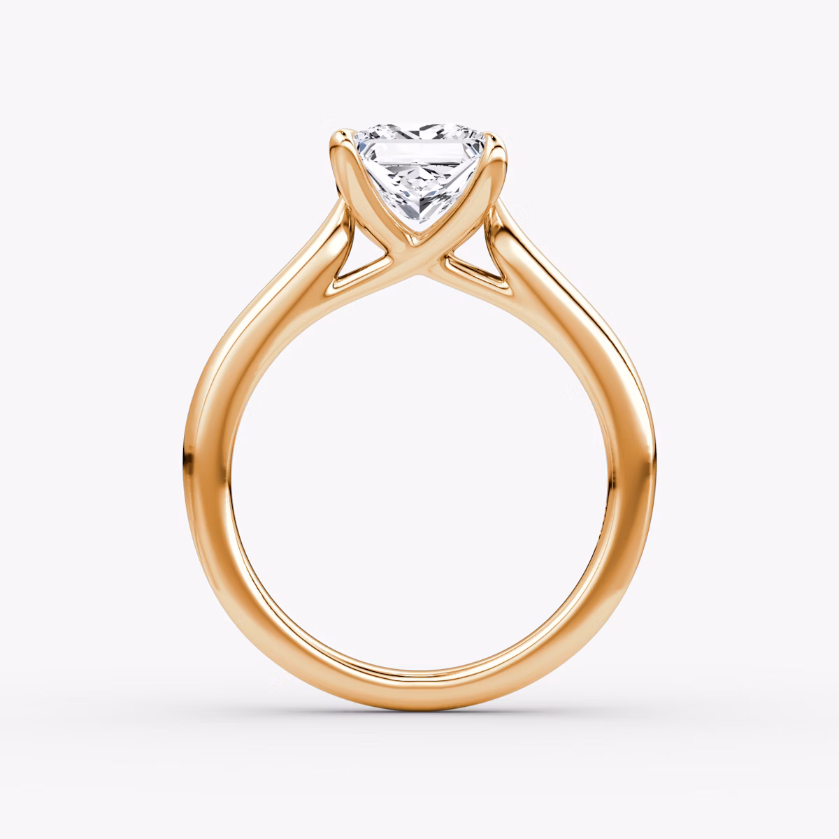 The Trellis Cathedral | Princess | 14k | Rose Gold | bandAccent: Plain | diamondOrientation: vertical | caratWeight: other