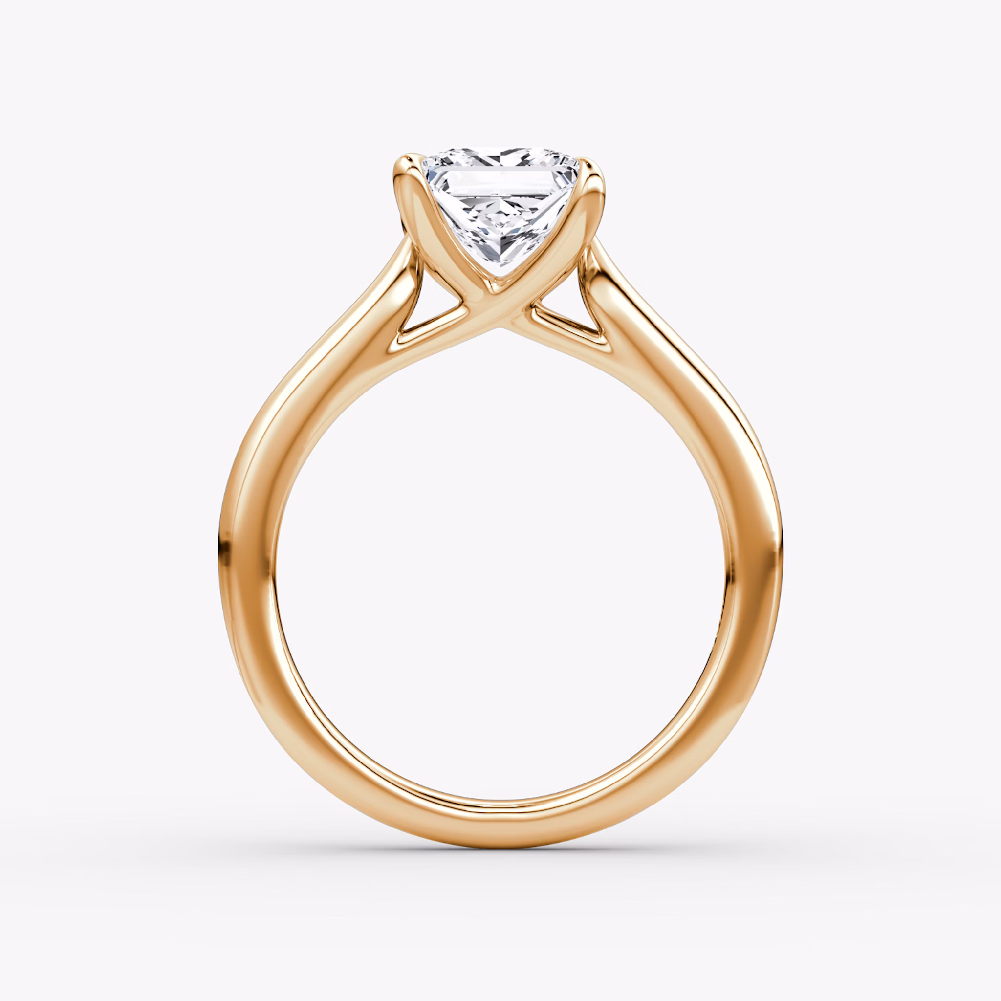 Anillo de compromiso Trellis Cathedral | Princesa | 14k | Oro rosa | bandAccent: Simple | diamondOrientation: vertical | caratWeight: other