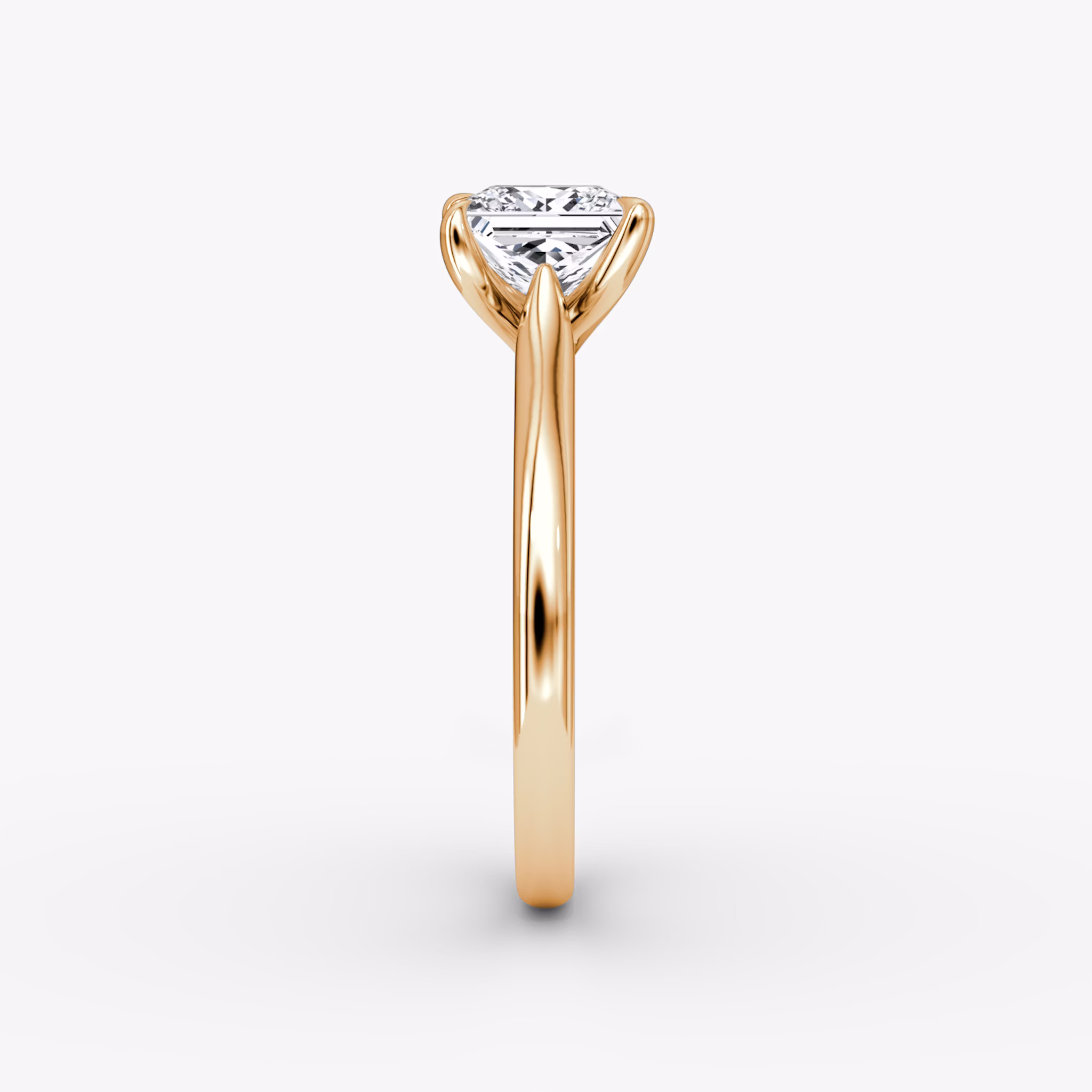 Anillo de compromiso Trellis Cathedral | Princesa | 14k | Oro rosa | bandAccent: Simple | diamondOrientation: vertical | caratWeight: other