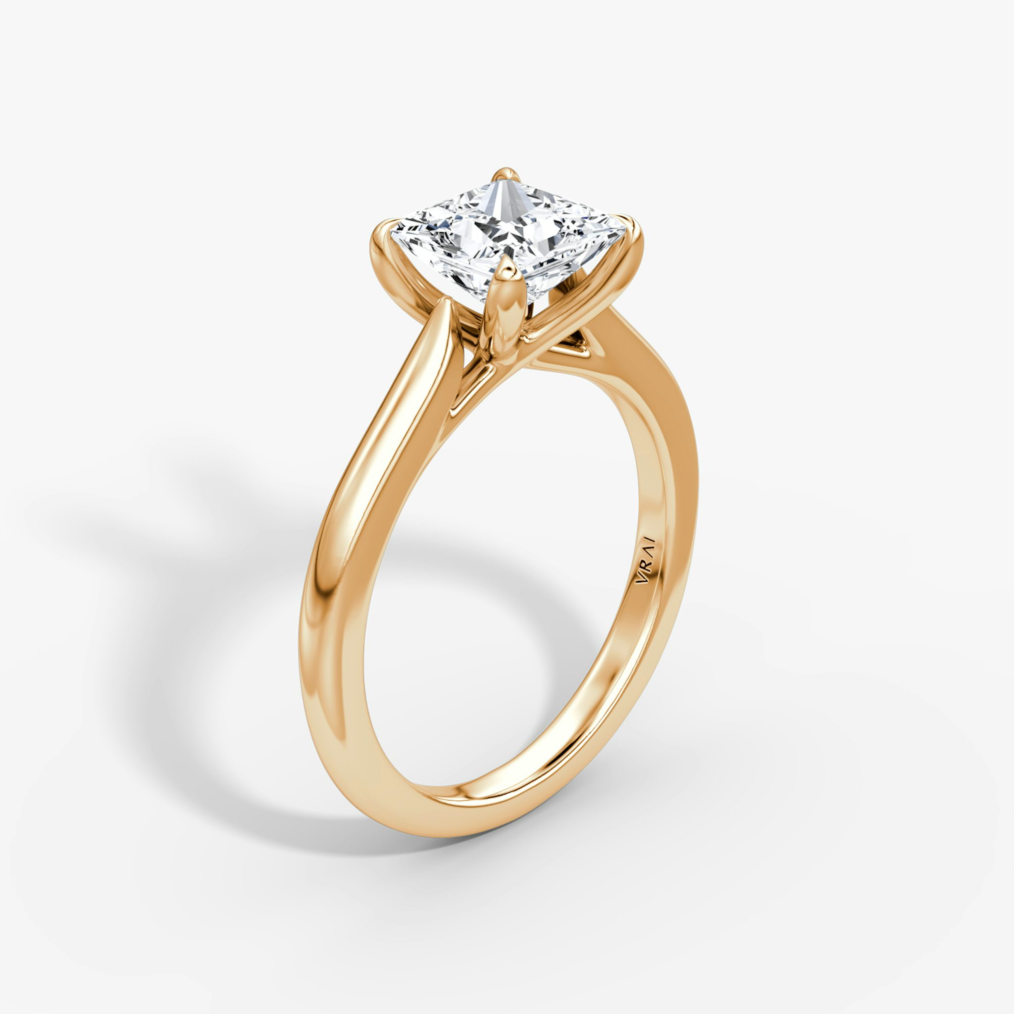 Anillo de compromiso Trellis Cathedral | Princesa | 14k | Oro rosa | bandAccent: Simple | diamondOrientation: vertical | caratWeight: other