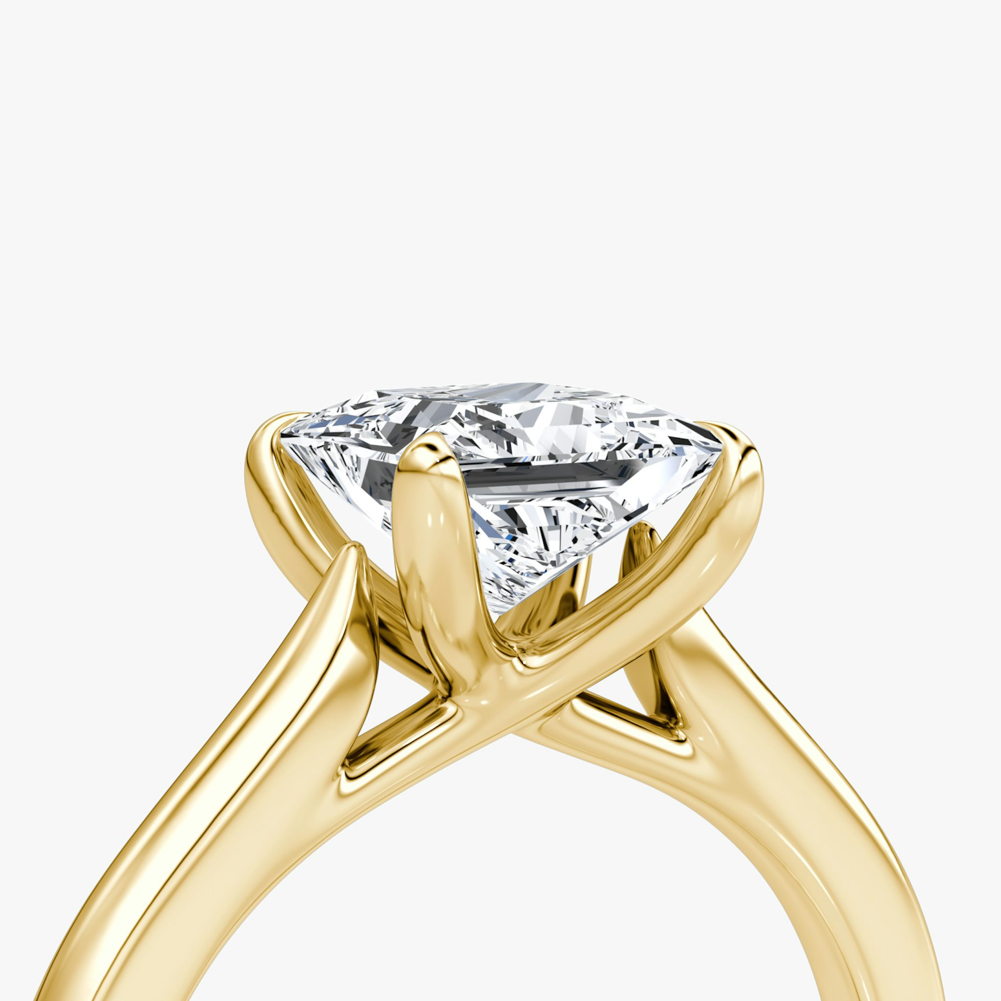 The Trellis Cathedral | Princess | 18k | Yellow Gold | bandAccent: Plain | diamondOrientation: vertical | caratWeight: other
