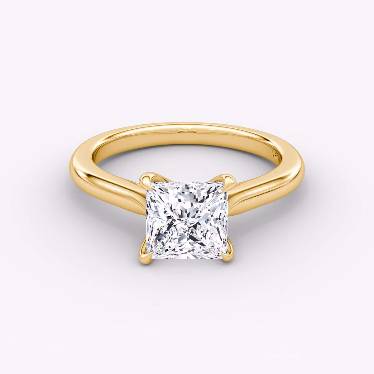Anillo de compromiso Trellis Cathedral | Princesa | 18k | Oro amarillo | bandAccent: Simple | diamondOrientation: vertical | caratWeight: other
