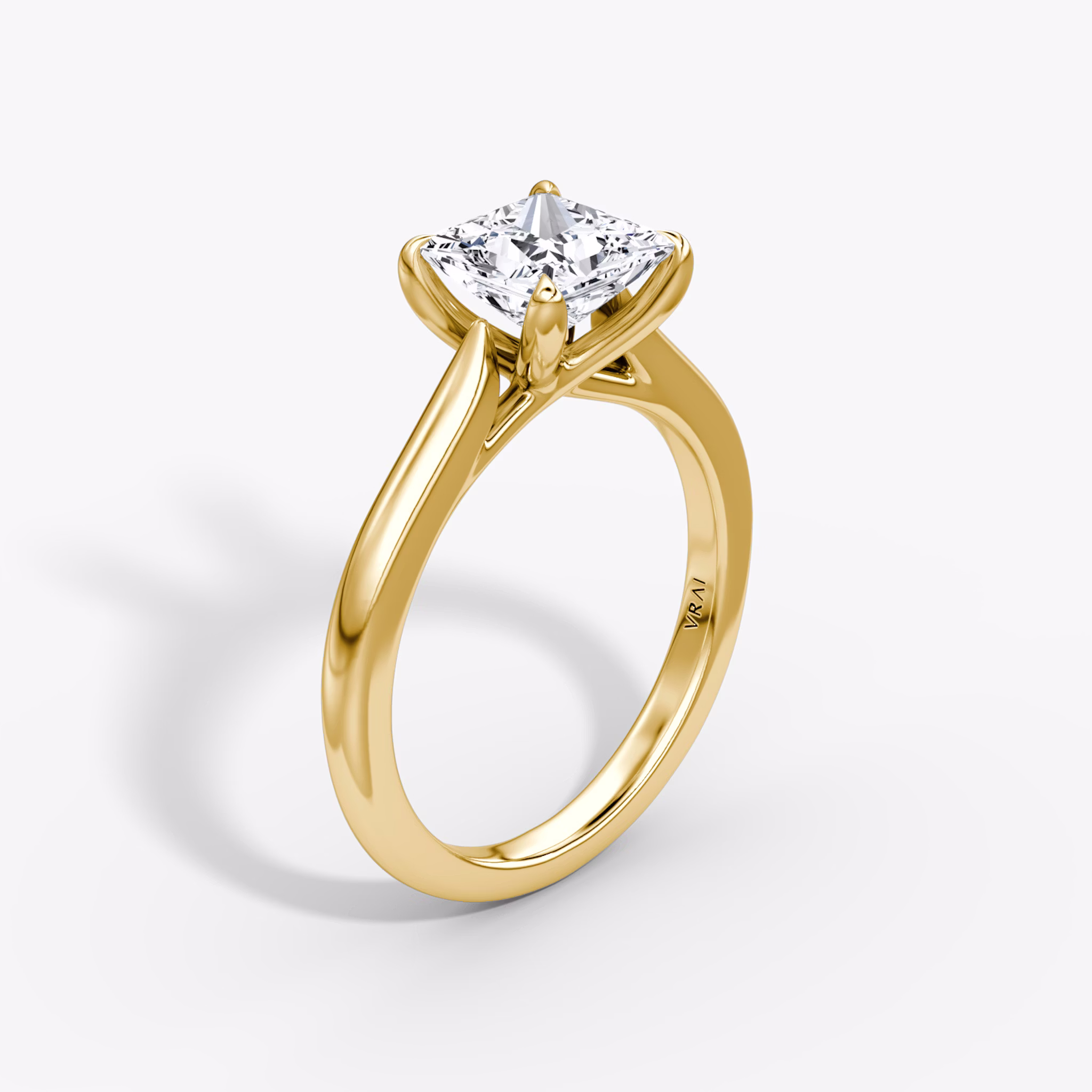 The Trellis Cathedral | Princess | 18k | Yellow Gold | bandAccent: Plain | diamondOrientation: vertical | caratWeight: other