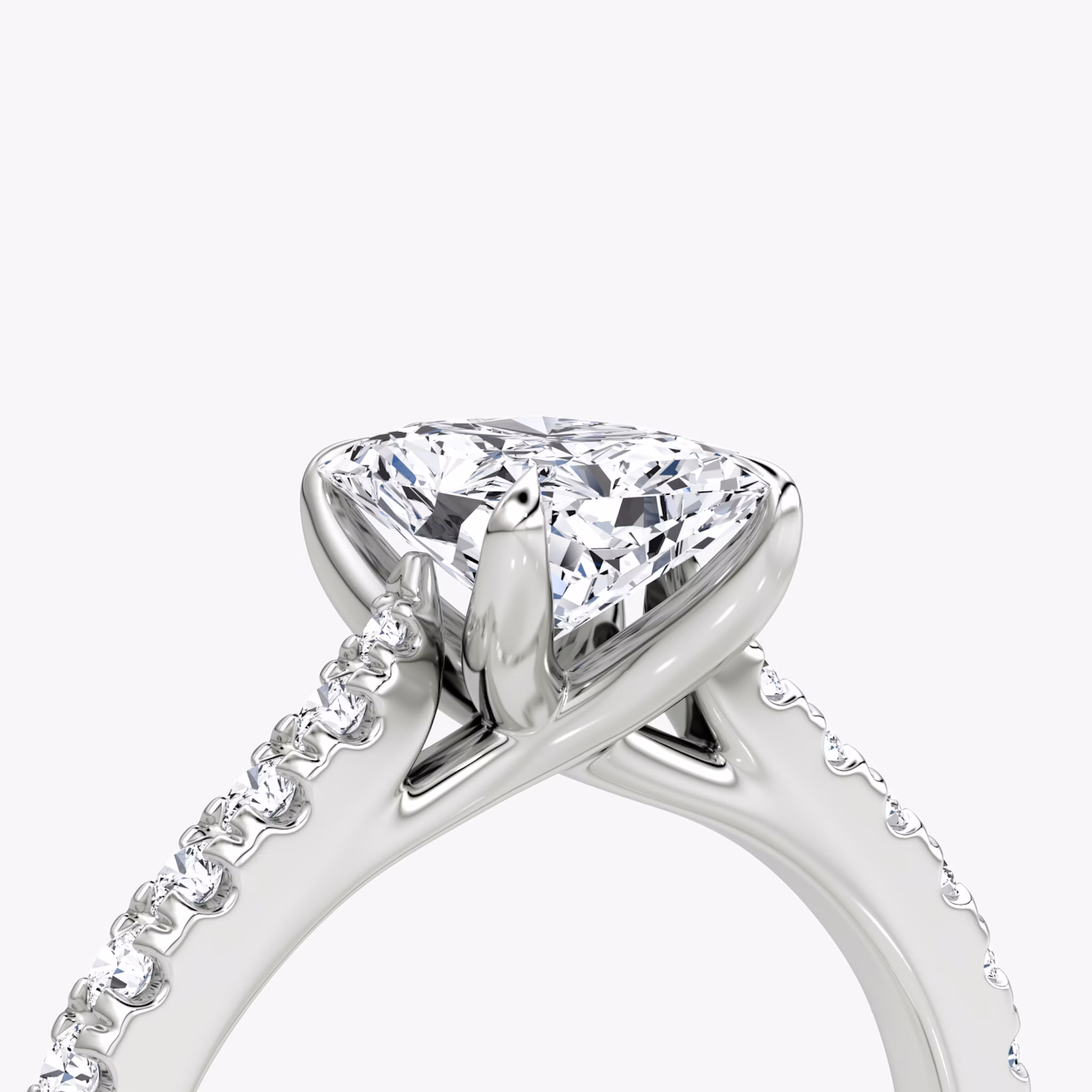 The Trellis Cathedral | Radiant | Platinum | bandAccent: Pavé | diamondOrientation: vertical | caratWeight: other