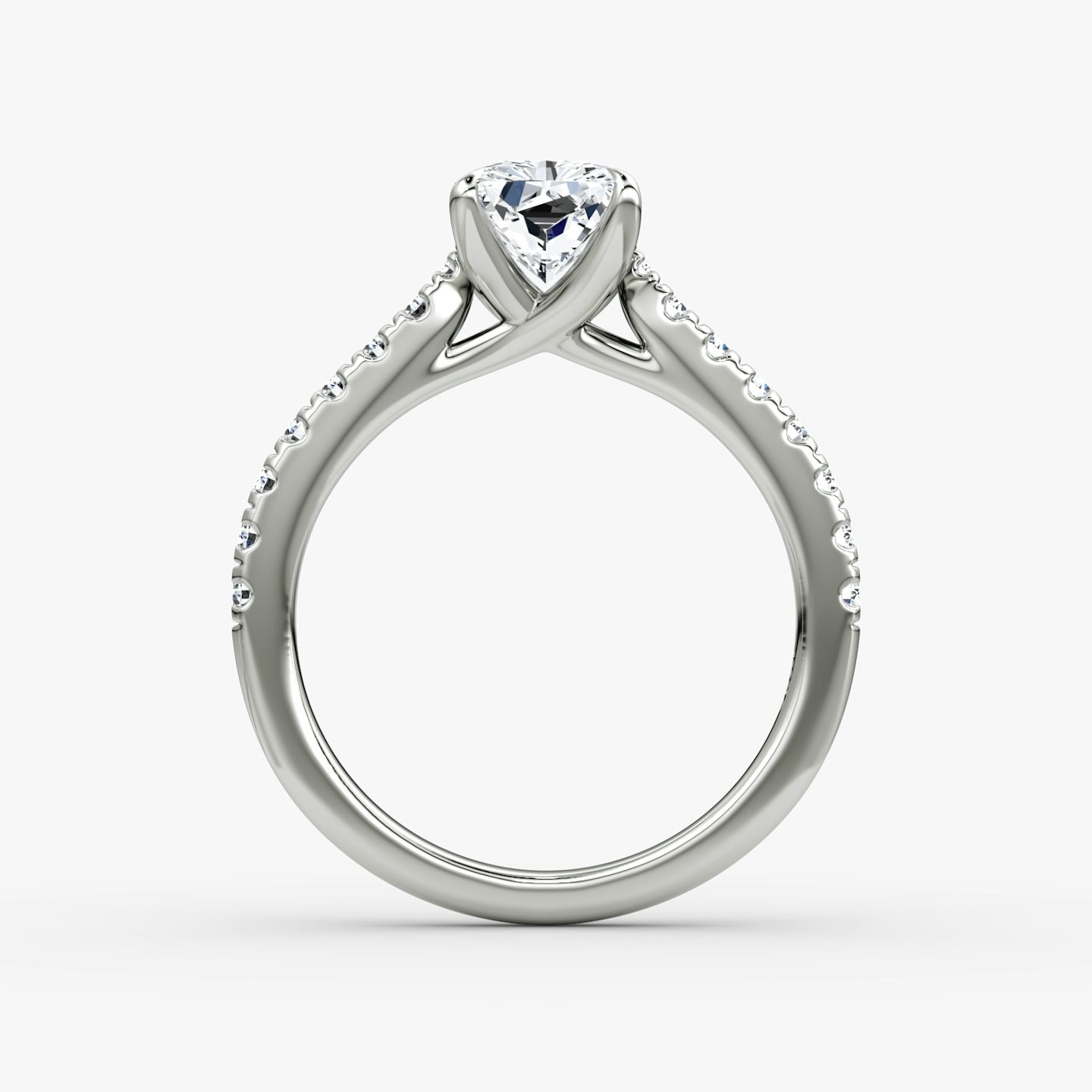 The Trellis Cathedral | Radiant | 18k | White Gold | bandAccent: Pavé | diamondOrientation: vertical | caratWeight: other