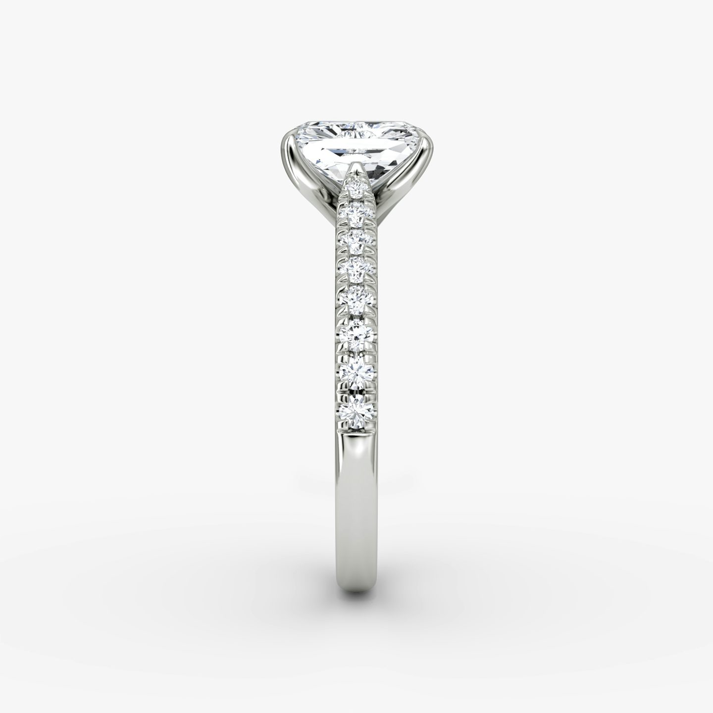 The Trellis Cathedral | Radiant | 18k | White Gold | bandAccent: Pavé | diamondOrientation: vertical | caratWeight: other