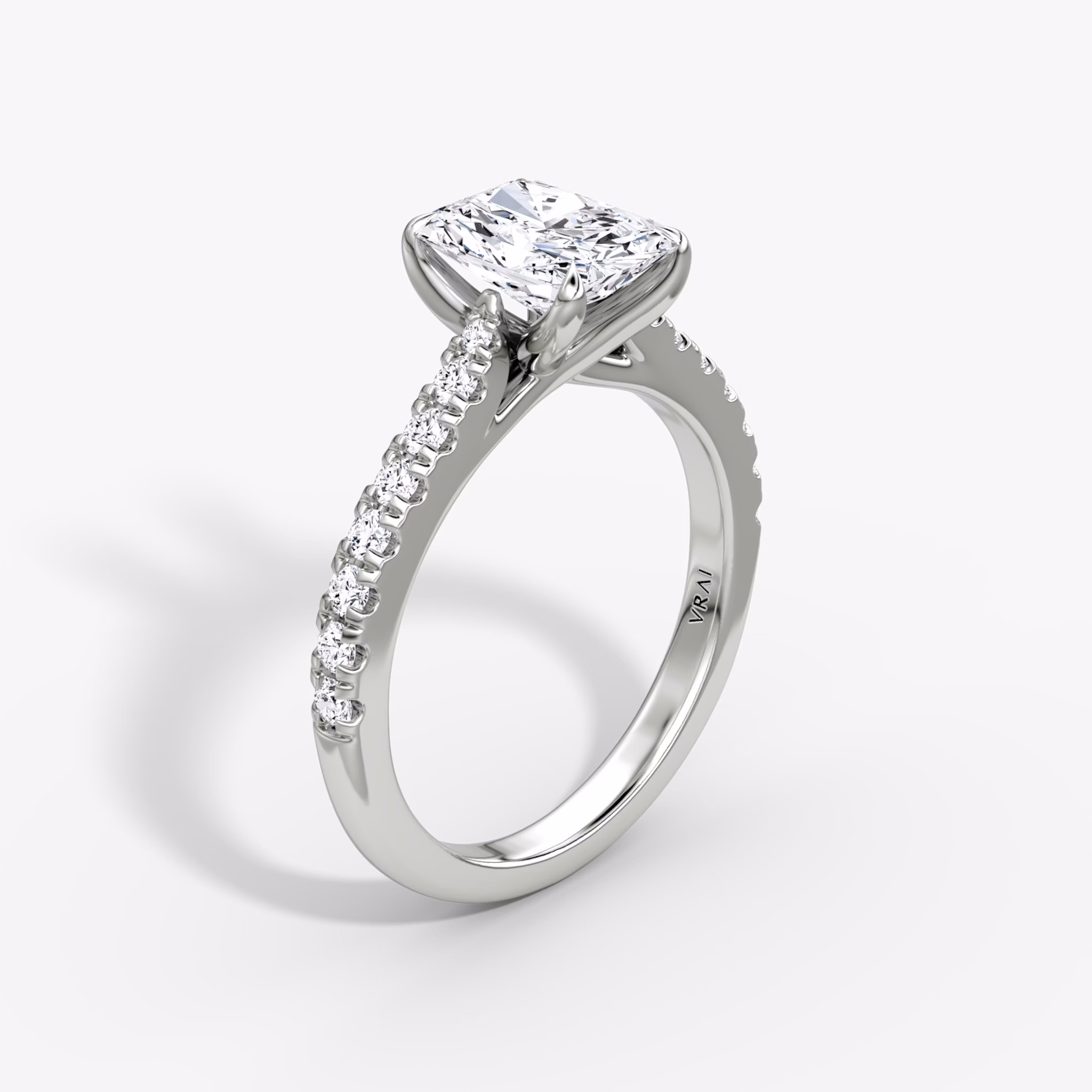 The Trellis Cathedral | Radiant | Platinum | bandAccent: Pavé | diamondOrientation: vertical | caratWeight: other