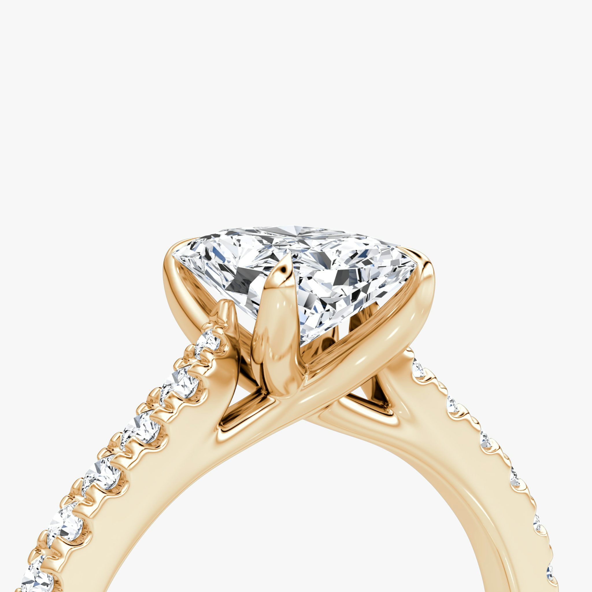 The Trellis Cathedral | Radiant | 14k | Rose Gold | bandAccent: Pavé | diamondOrientation: vertical | caratWeight: other