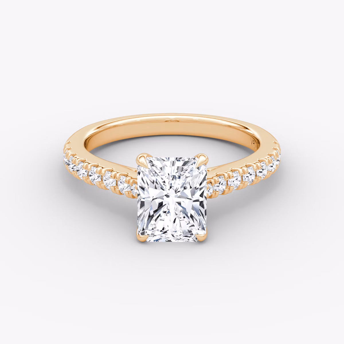 The Trellis Cathedral | Radiant | 14k | Rose Gold | bandAccent: Pavé | diamondOrientation: vertical | caratWeight: other